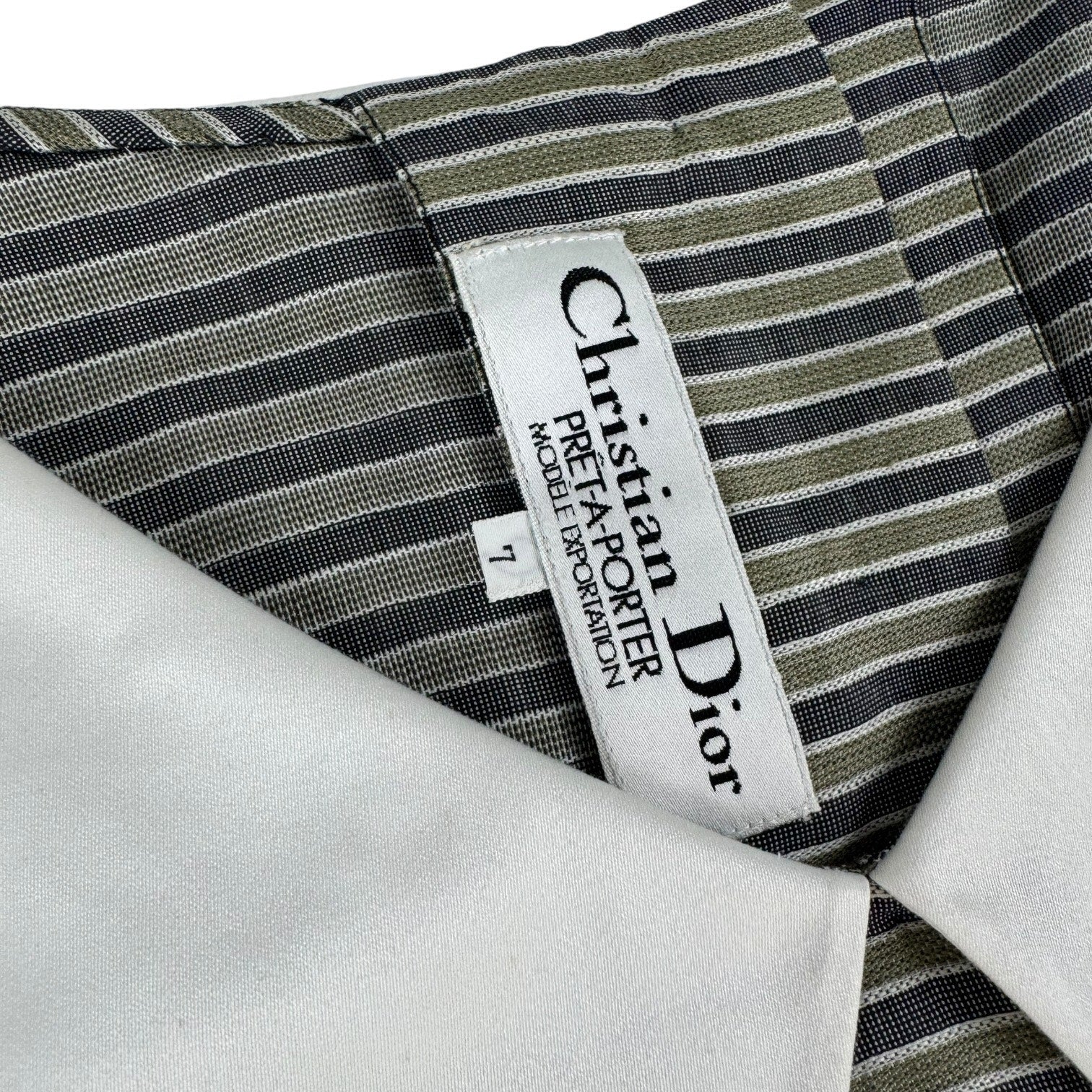 Dior Vintage Striped Collar Dress