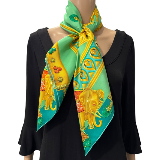 Cartier Vintage La Route des Indes Silk Scarf