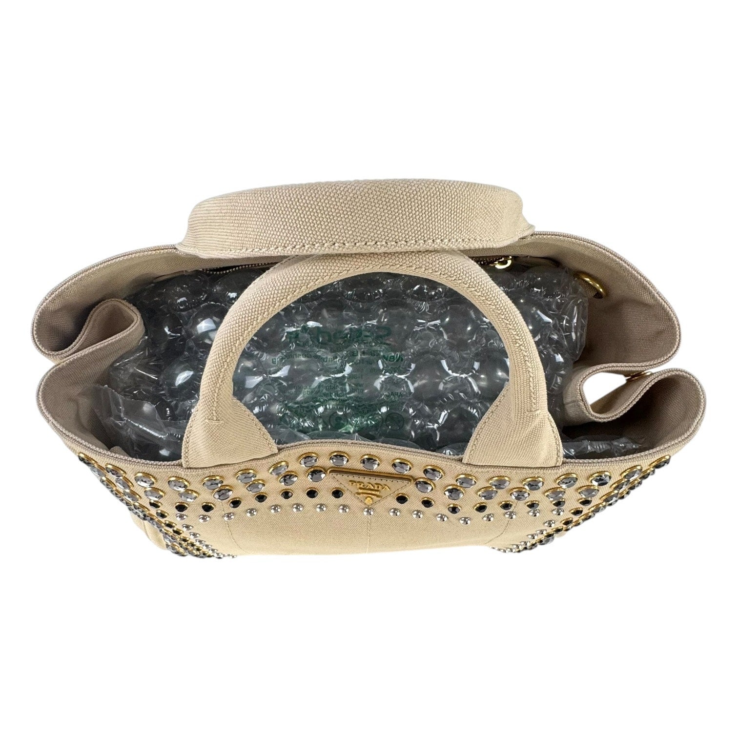 Prada Rhinestone Canapa Tote Bag