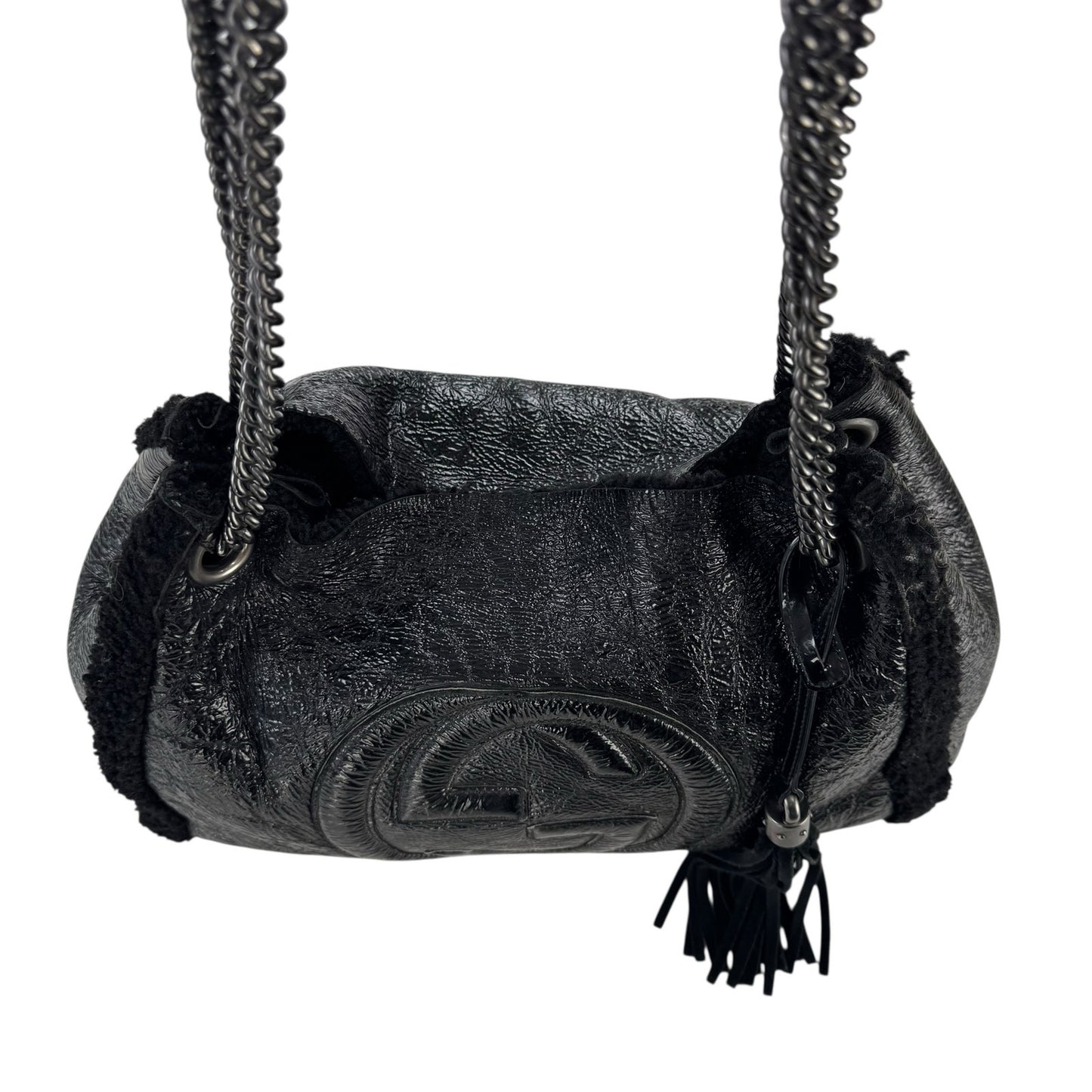 Gucci Soho Shearling Double Chain Bag