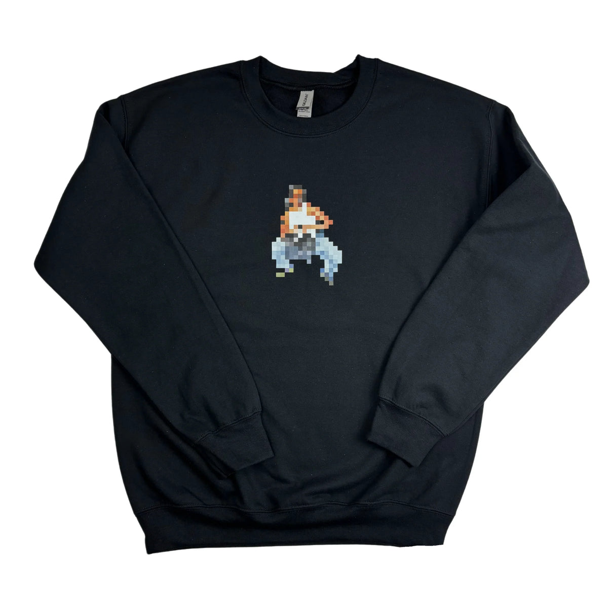 AARCHIVE Girl Crewneck in blue with pixelated girl graphic