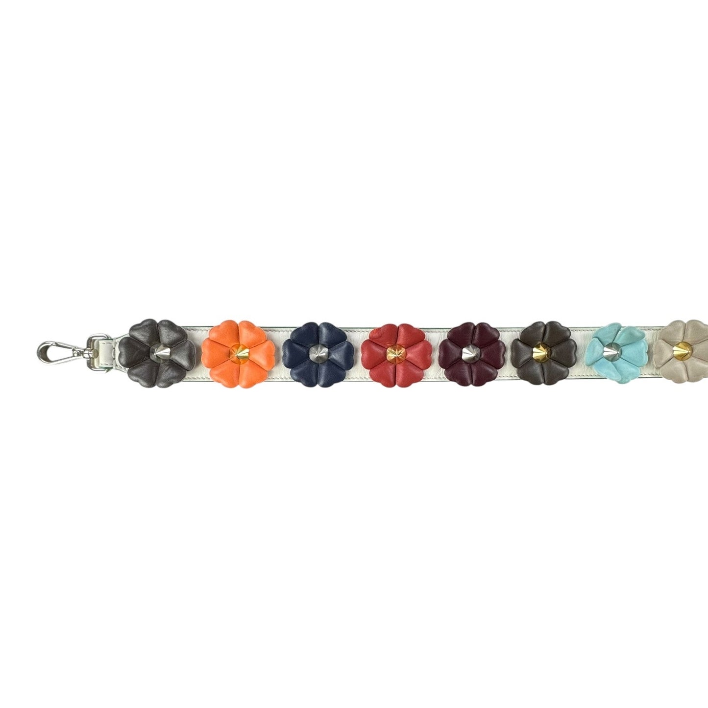 Fendi Studded Flower Leather Strap