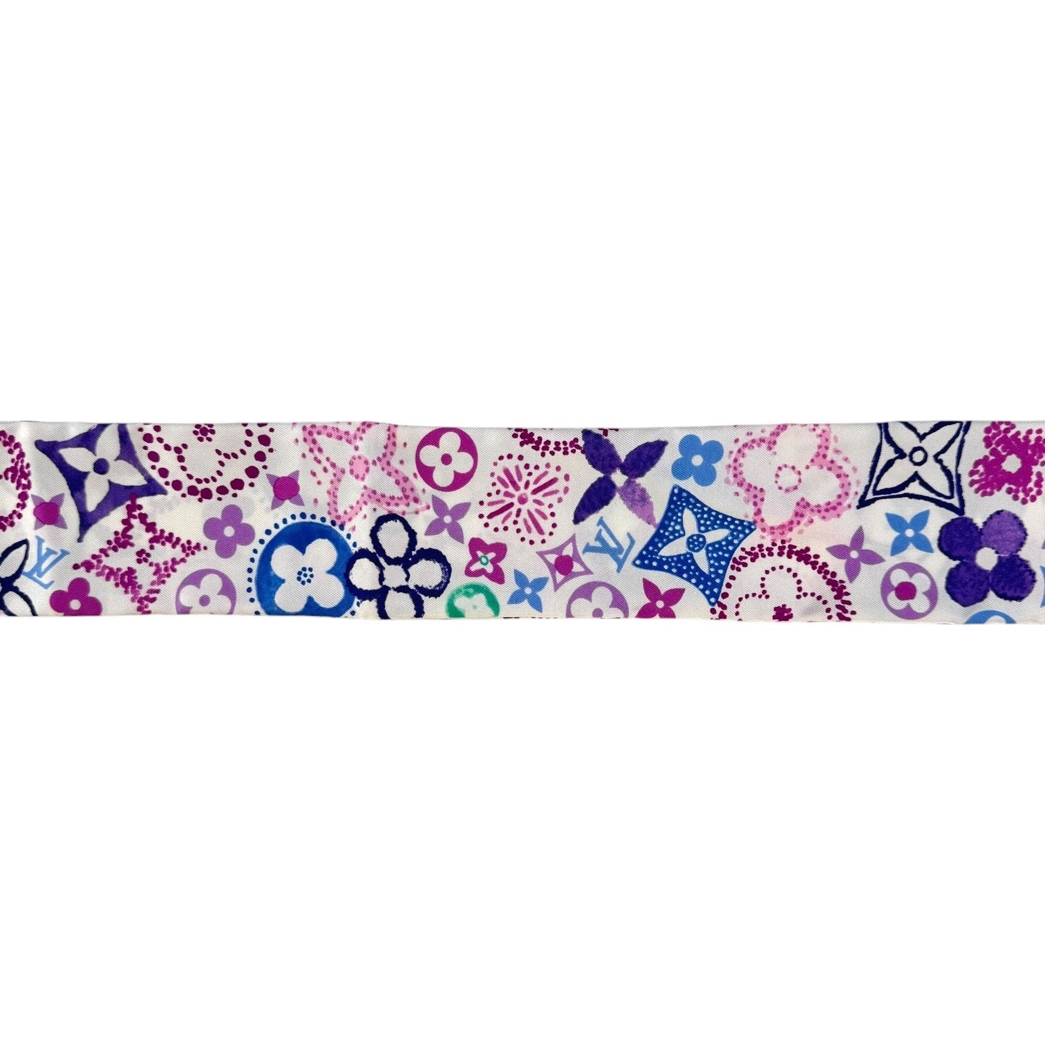 Louis Vuitton Purple & Pink Silk Twilly