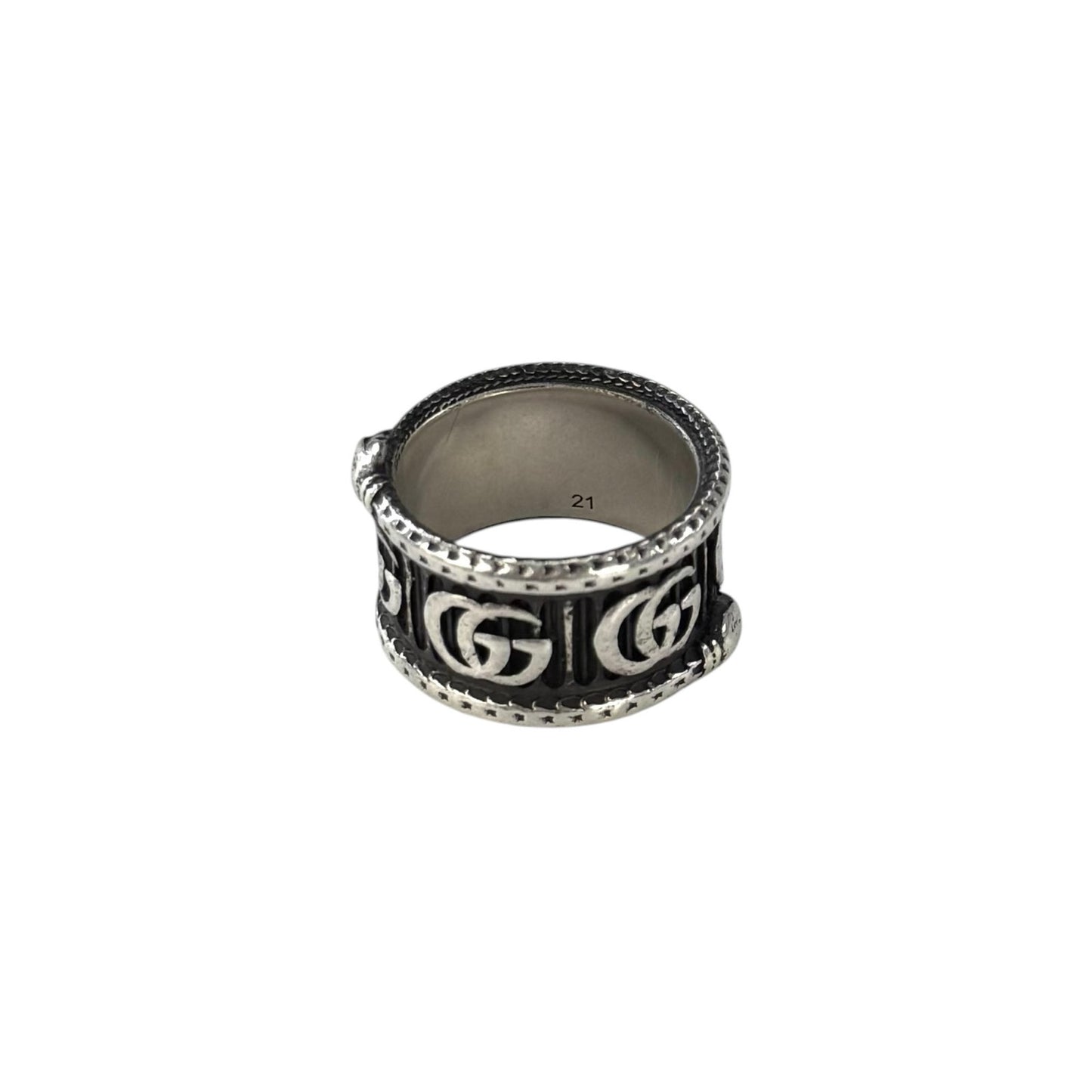 Gucci Sterling Silver GG Marmont Snake Ring