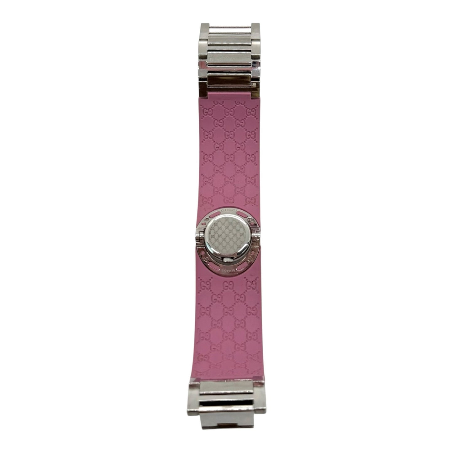 Gucci GG Twirl Pink Rubber Bangle Watch