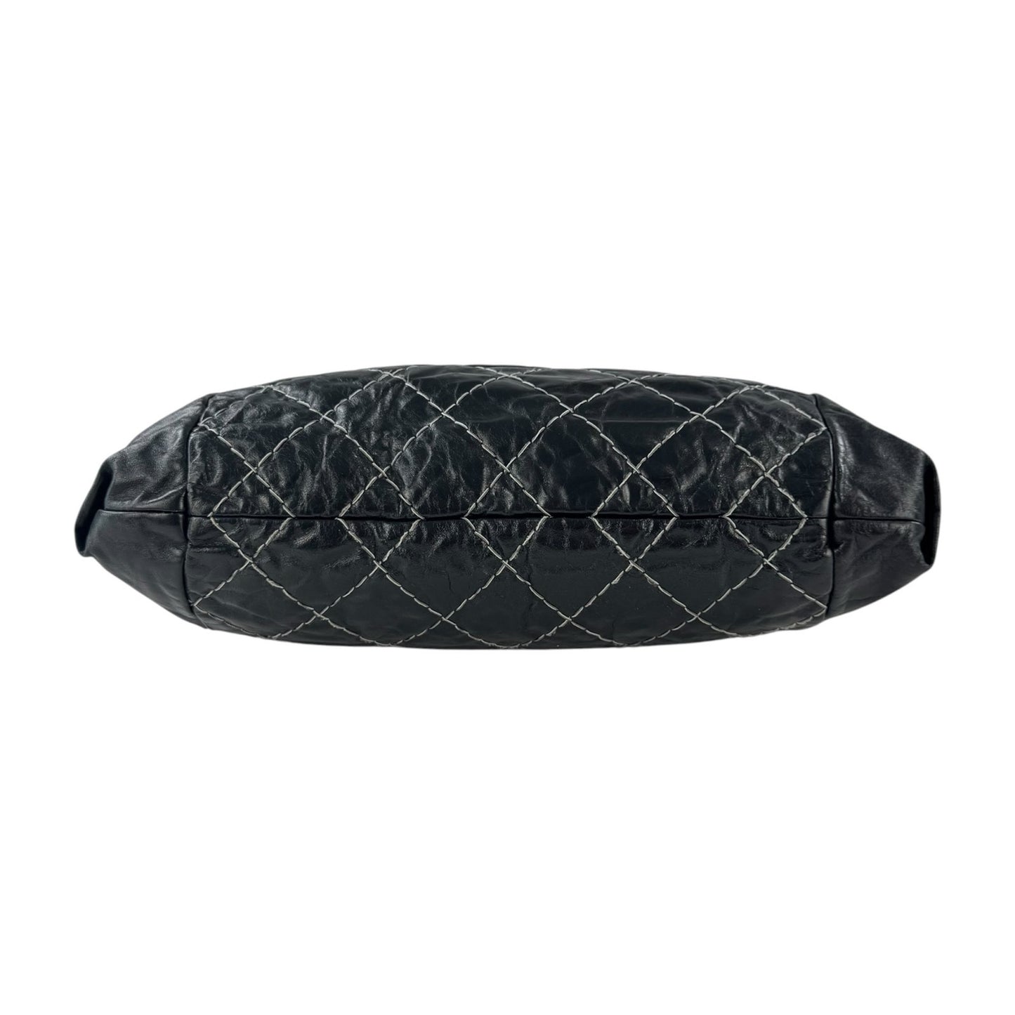 Chanel Glazed Leather Double Stitched Tote Bag