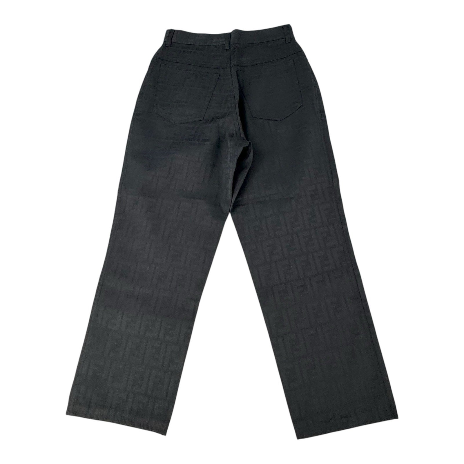 Fendi Vintage Cropped Black Zucca Print Pant