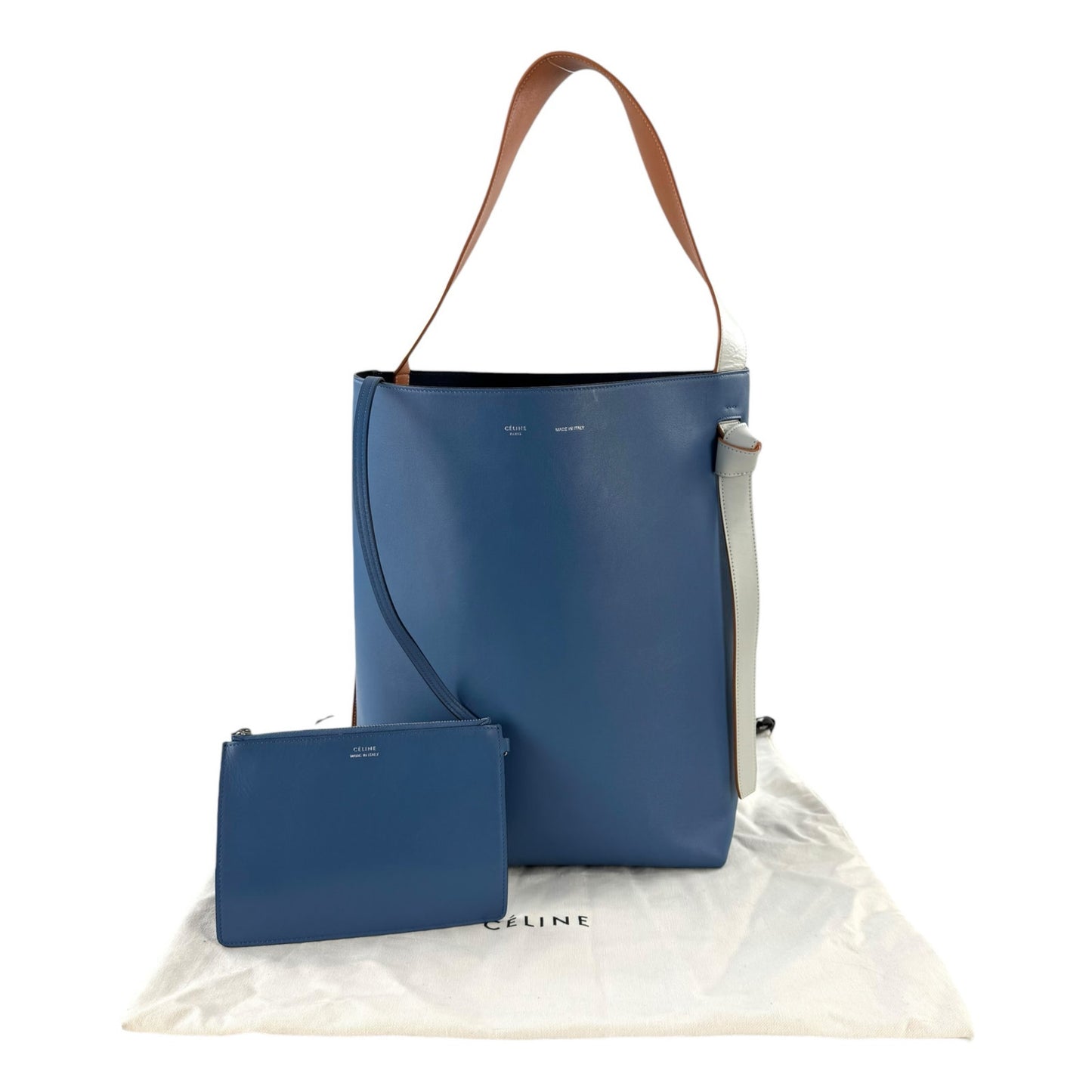 Celine Twisted Cabas Leather Tote Bag