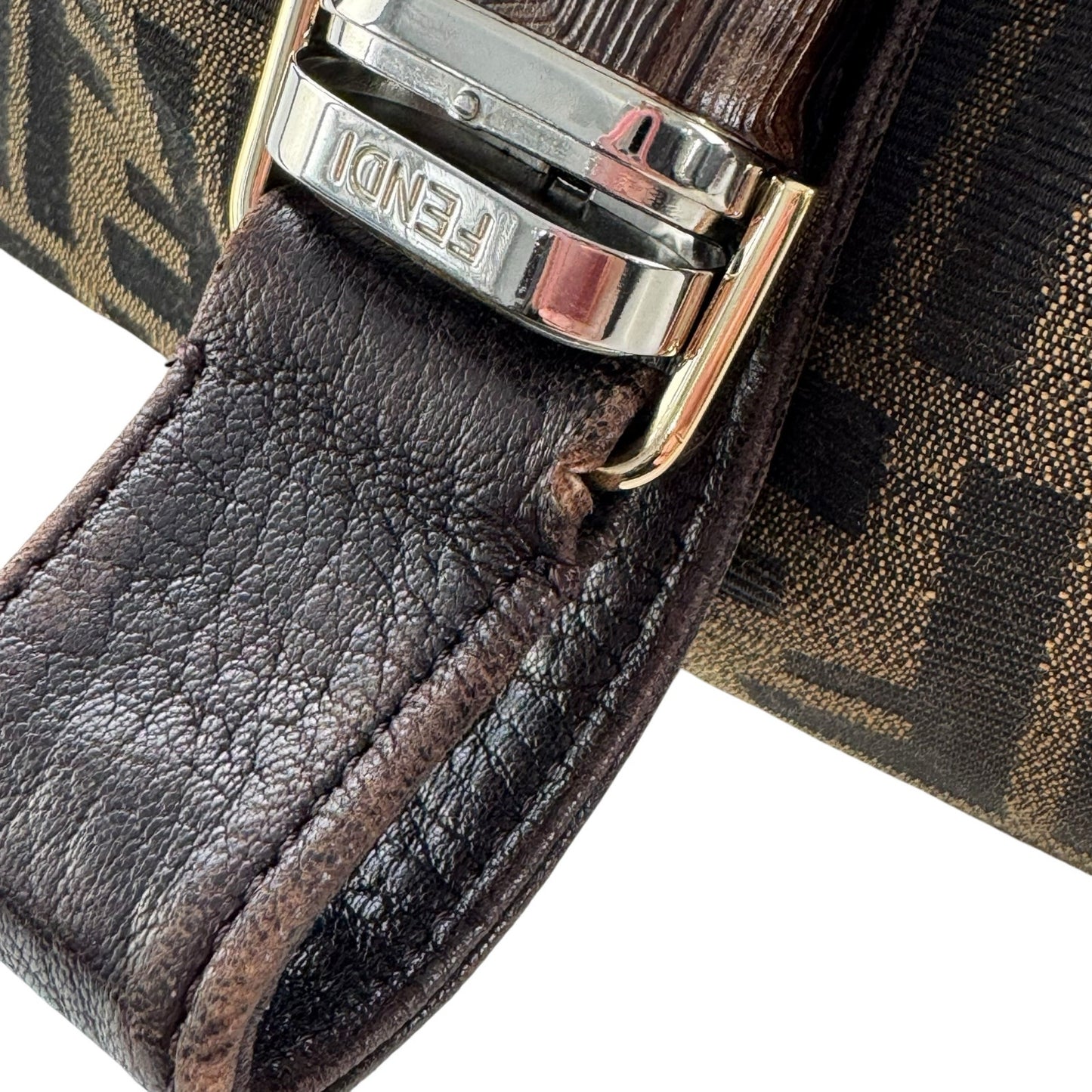 Fendi Zucca and Tortoiseshell Spy Bag