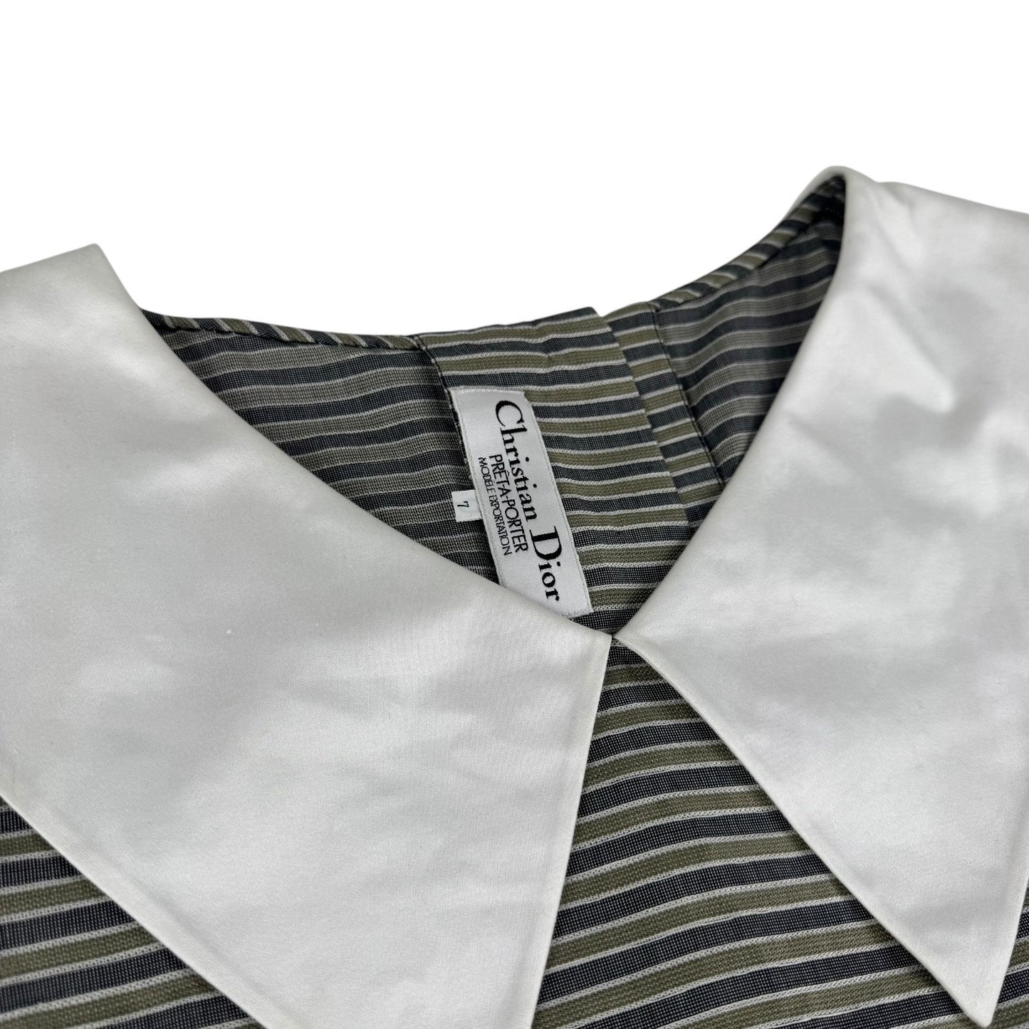 Dior Vintage Striped Collar Dress