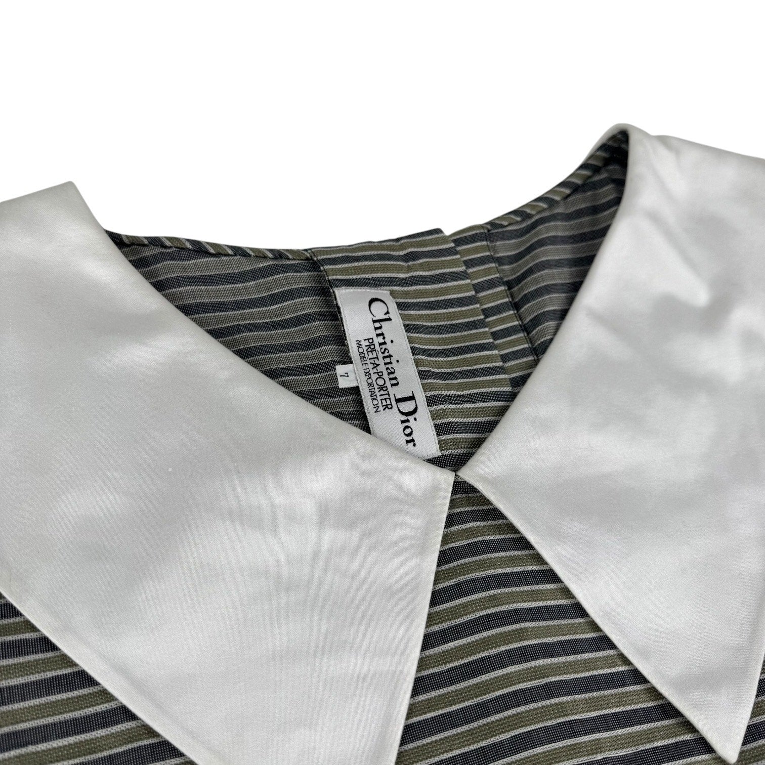 Dior Vintage Striped Collar Dress