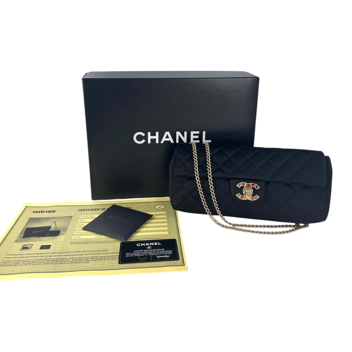 Chanel CC Jeweled Matelassé East West Flap Bag