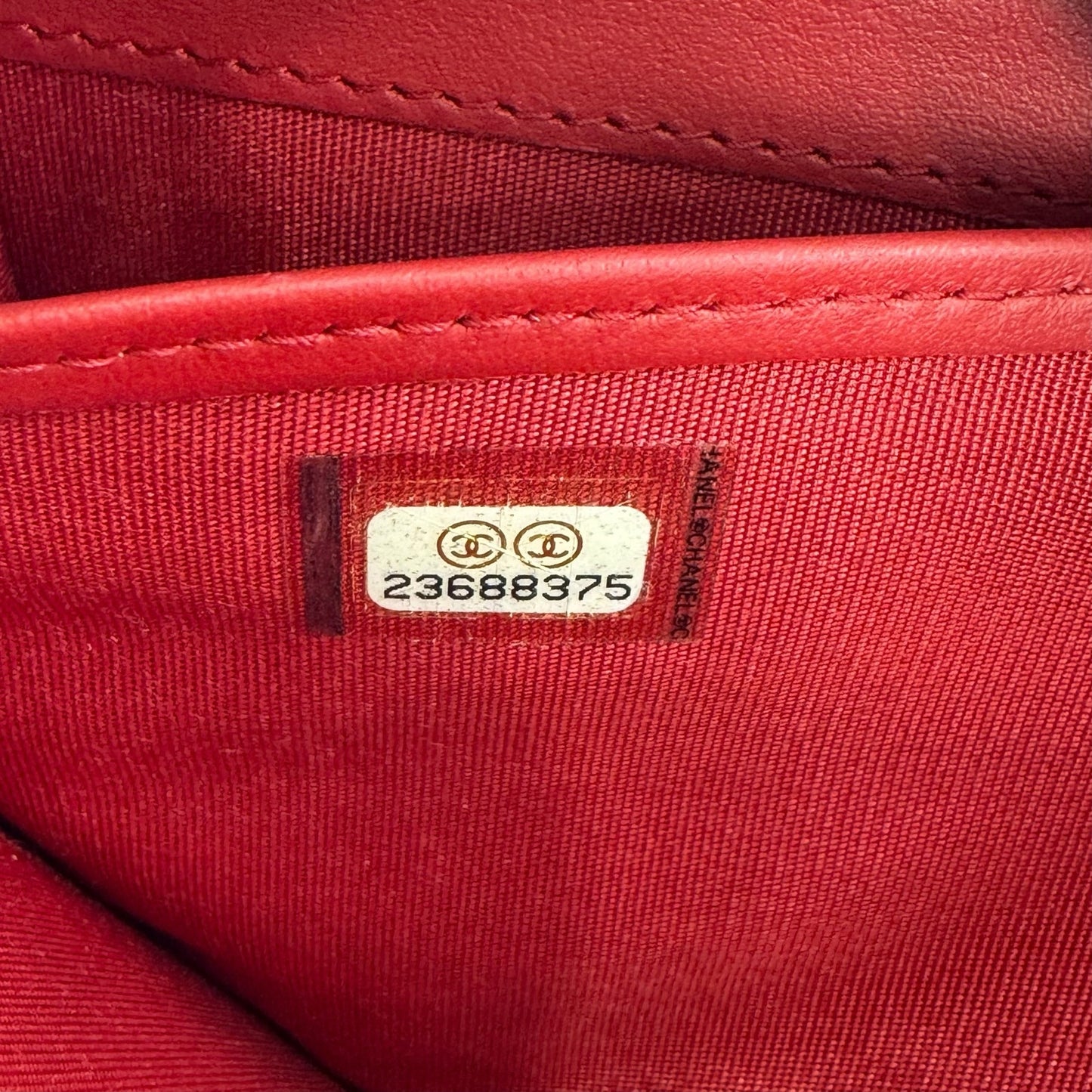 Chanel CC Boy Flap Red Matelassé Wallet