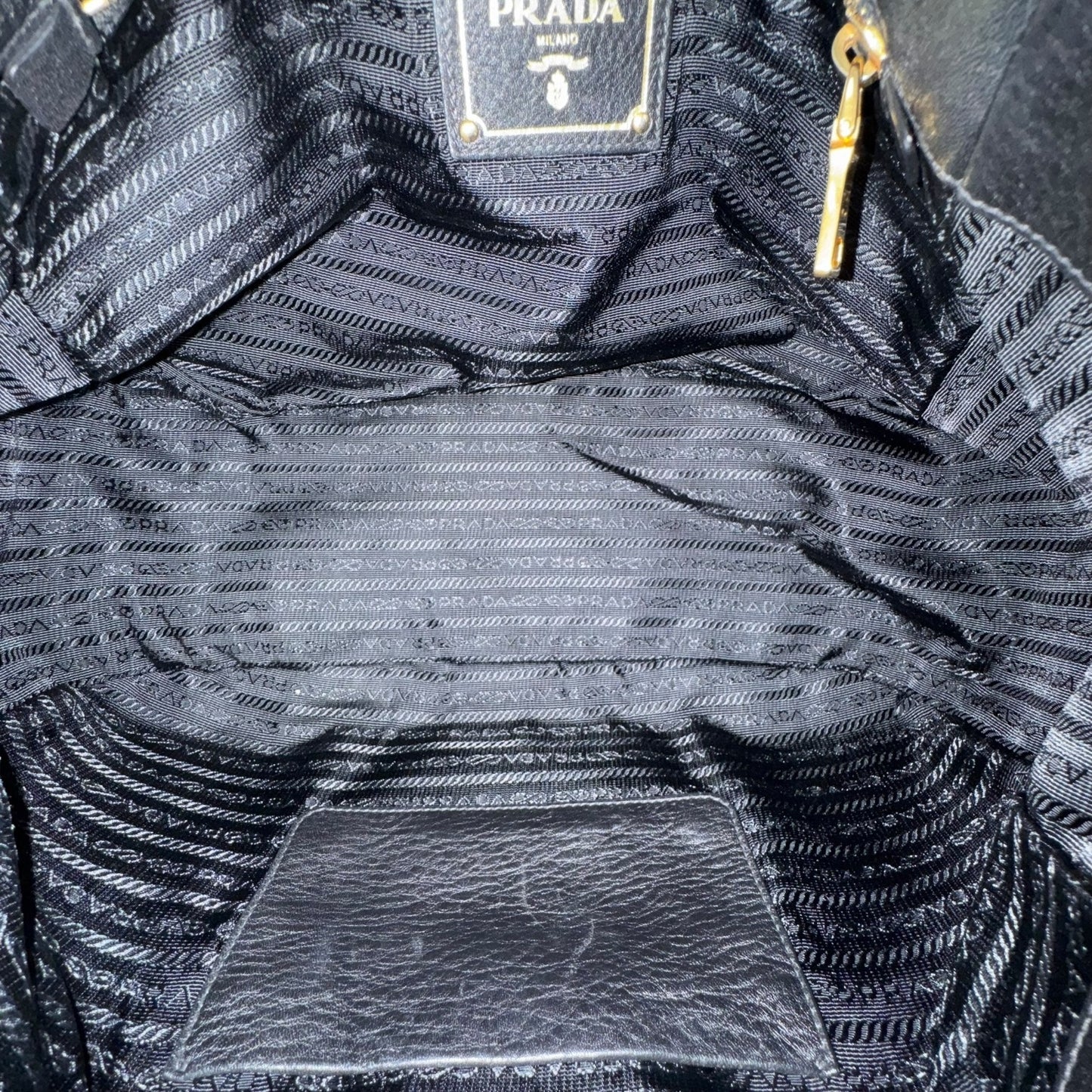 Prada Vitello Daino Pushlock Shoulder Bag