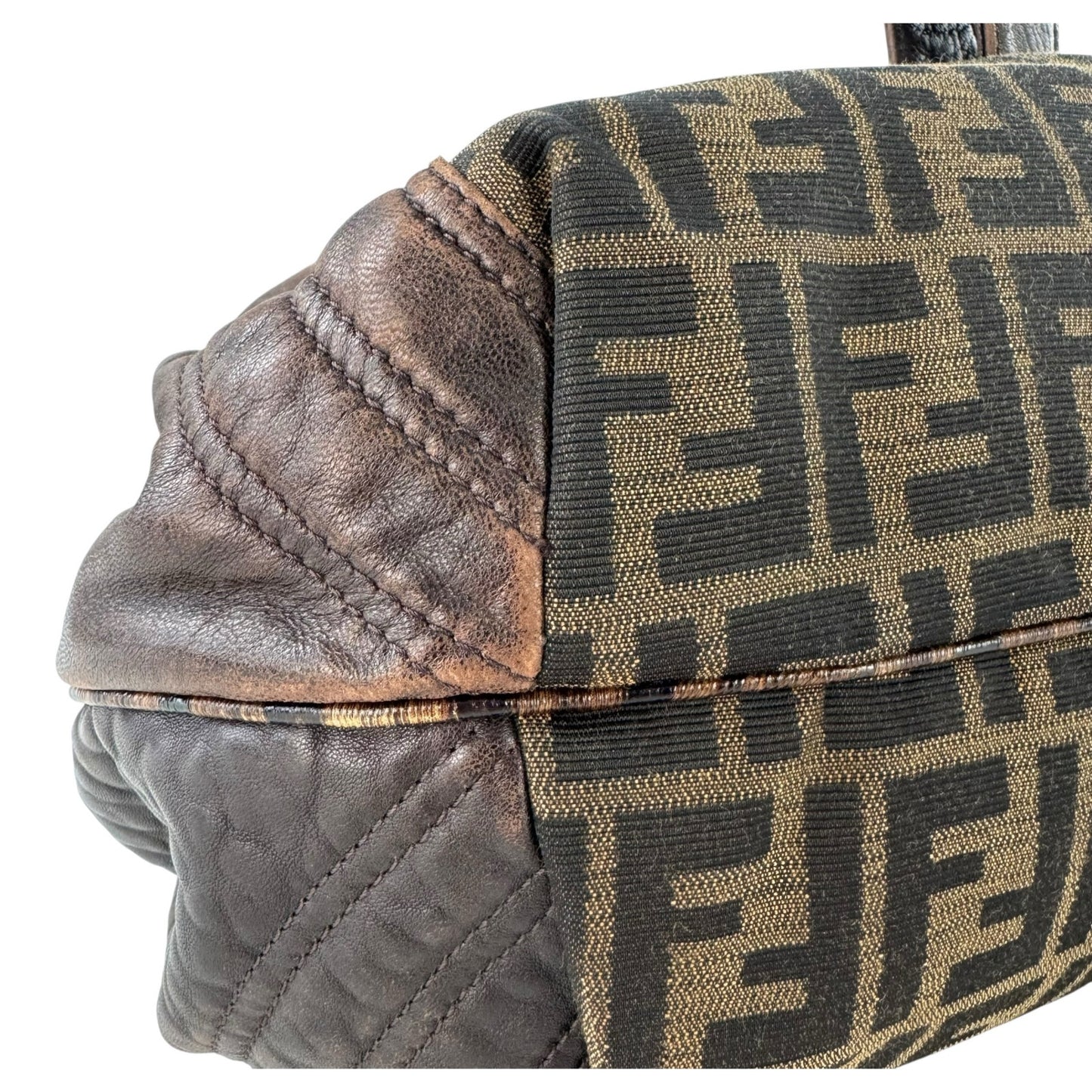 Fendi Zucca and Tortoiseshell Spy Bag