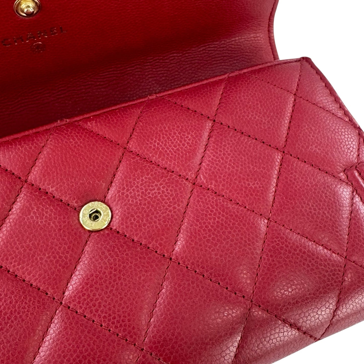 Chanel CC Boy Flap Red Matelassé Wallet