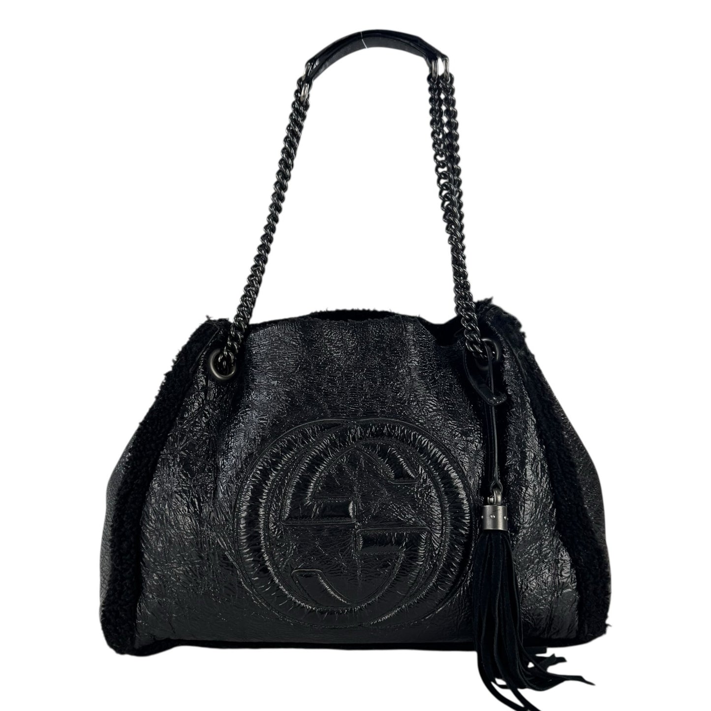 Gucci Soho Shearling Double Chain Bag