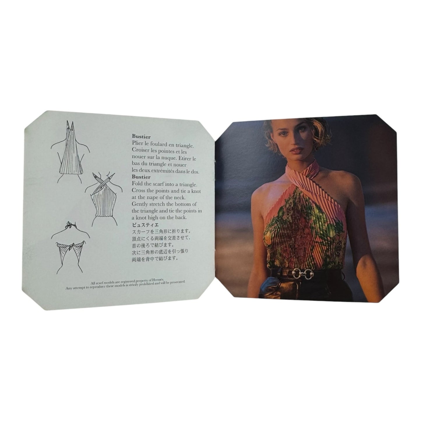 Hermès Vintage Le Carré Plissé Silk Scarf