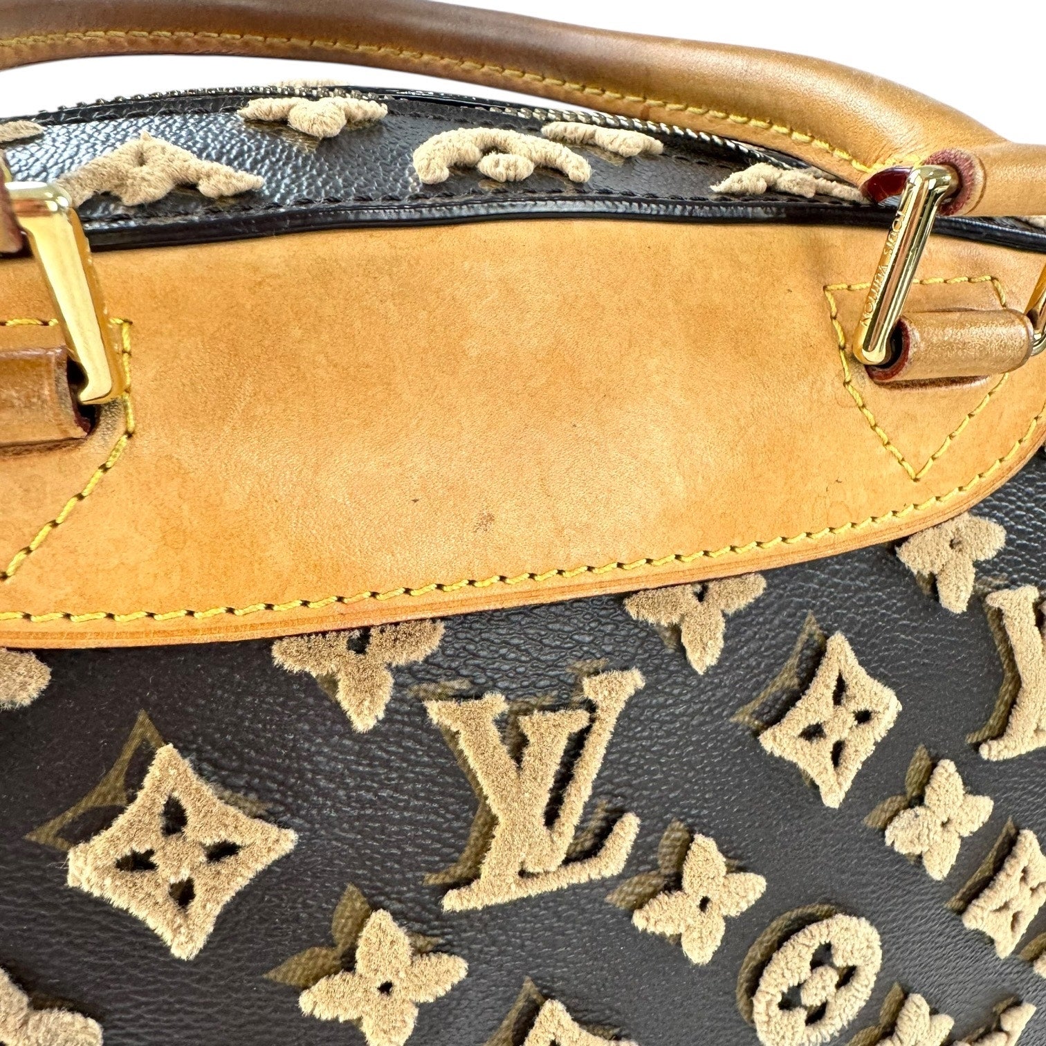Louis Vuitton Limited Edition Monogram Tuffetage Deauville Cube Handbag