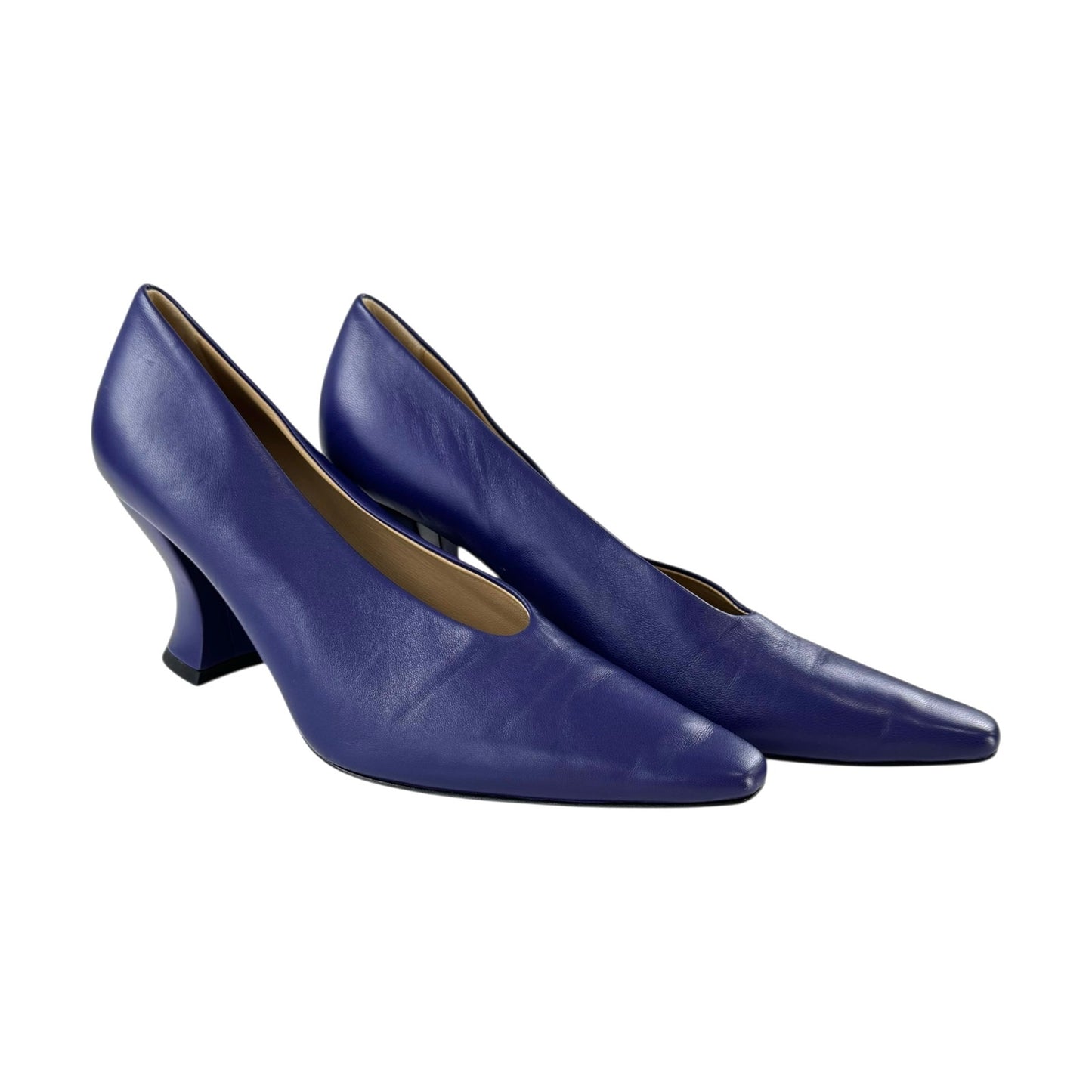 Bottega Veneta Purple Leather Almond Pumps