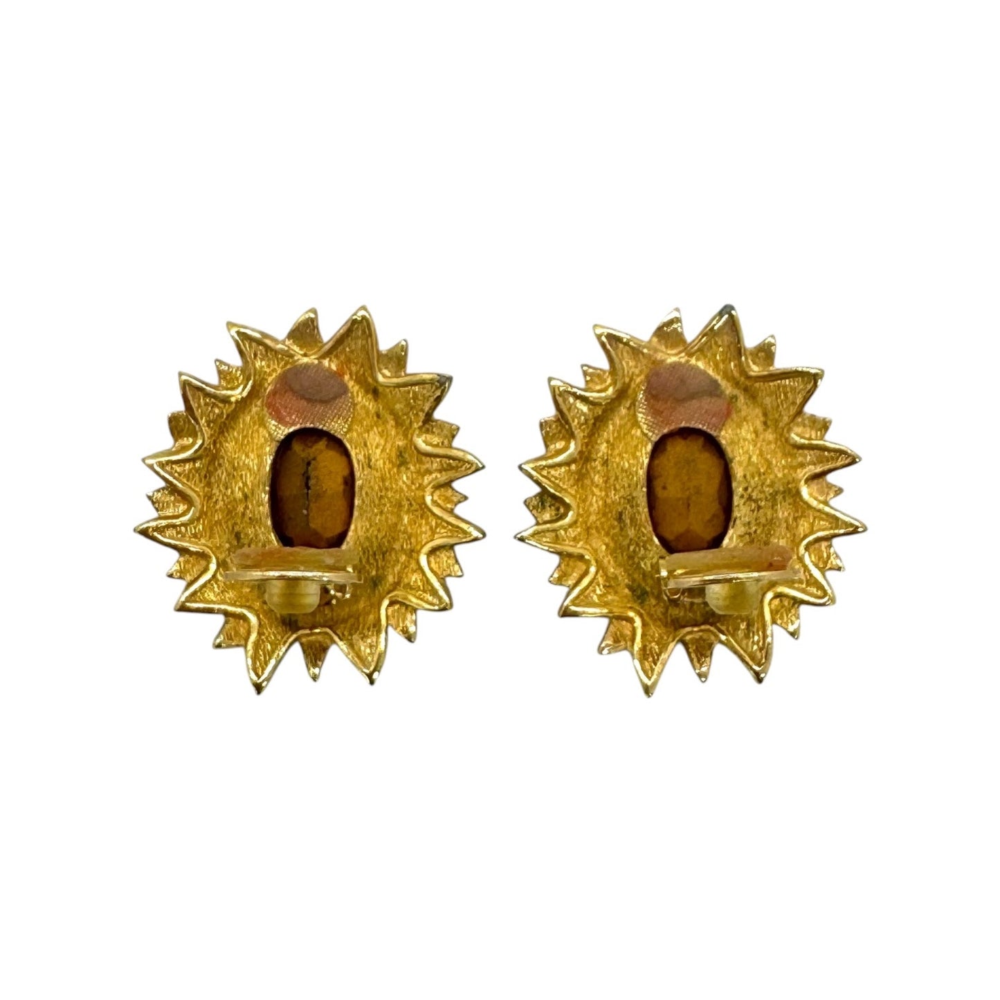 Dior Vintage Sunflower Stone Earrings