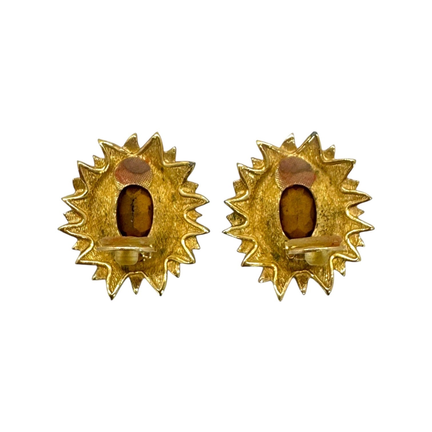 Dior Vintage Sunflower Stone Earrings