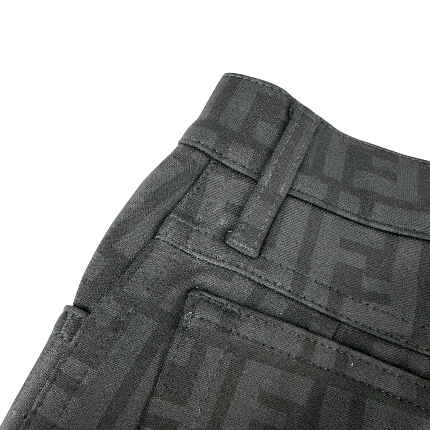 Fendi Vintage Black Zucca Print Pant