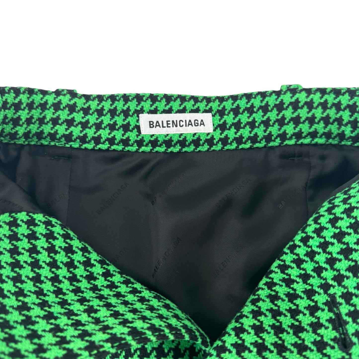 Balenciaga Houndstooth Wool Skirt