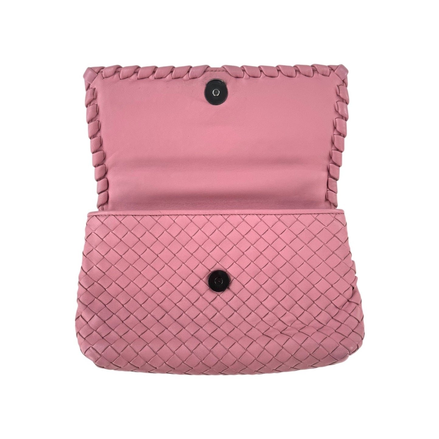 Bottega Veneta Pink Intrecciato Leather Olimpia Crossbody Bag
