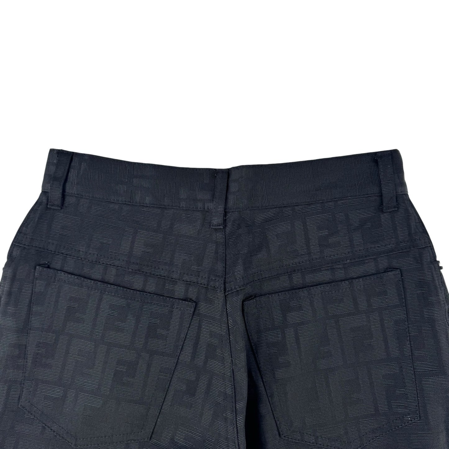 Fendi Vintage Cropped Black Zucca Print Pant