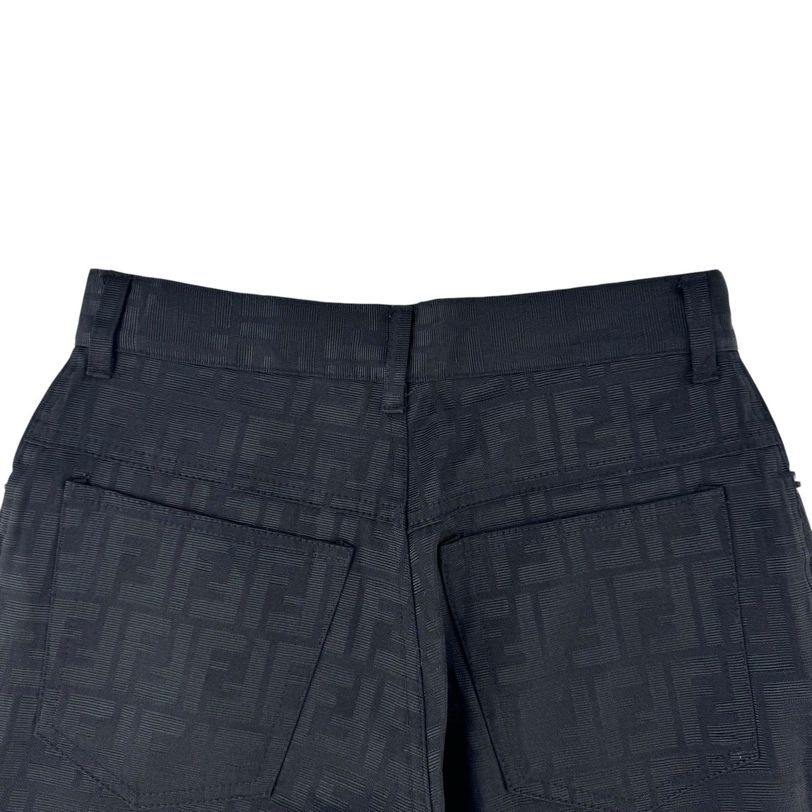 Fendi Vintage Cropped Black Zucca Print Pant