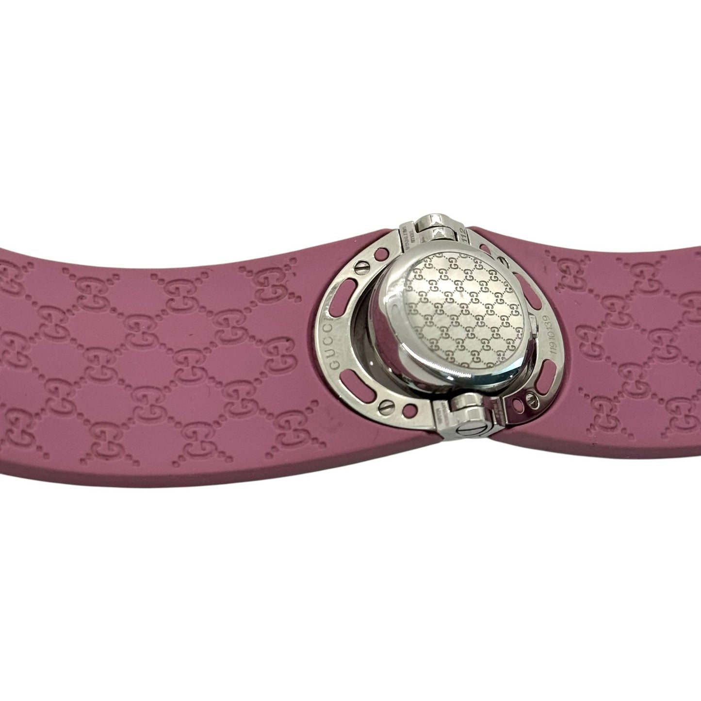 Gucci GG Twirl Pink Rubber Bangle Watch