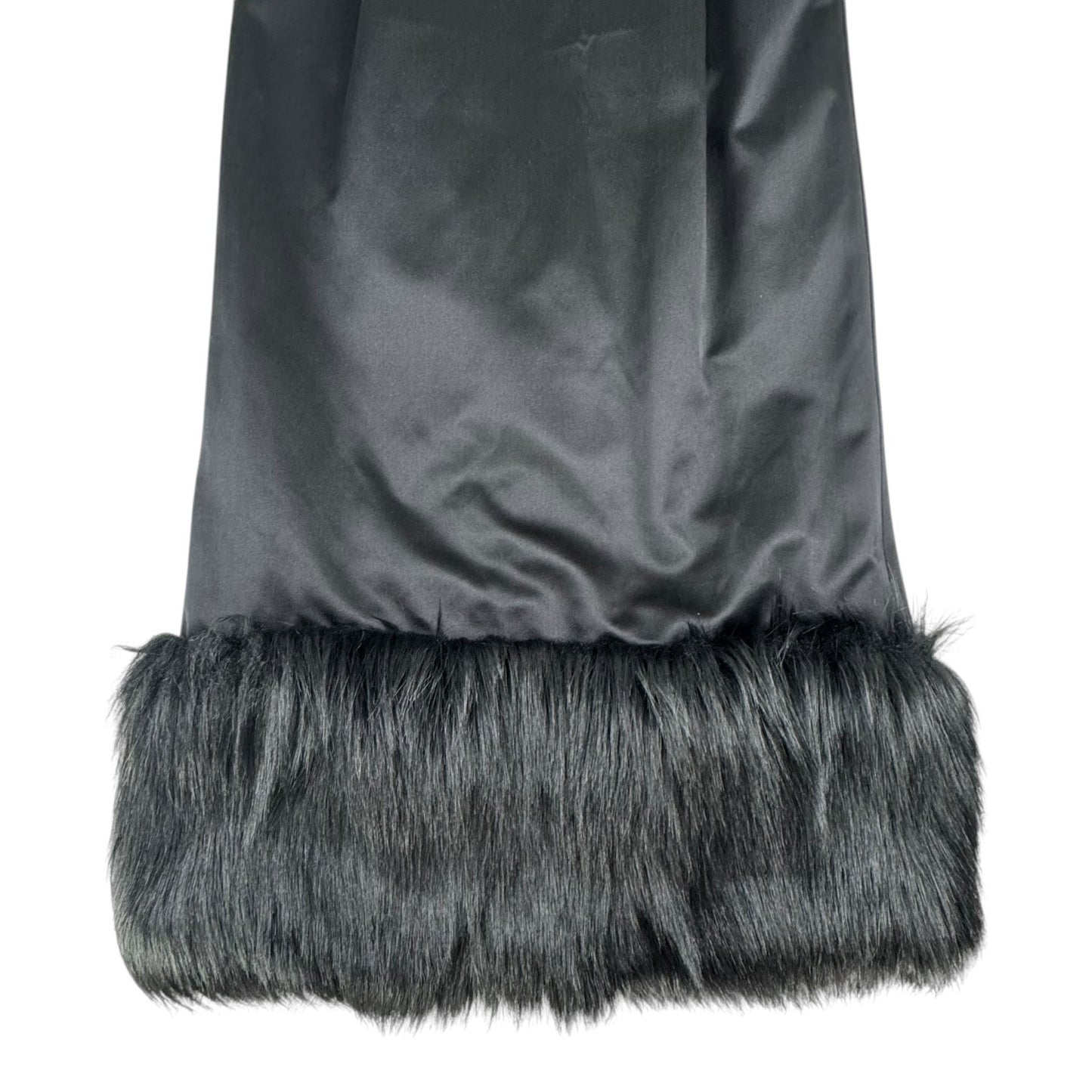 Gucci Silk Duchesse Faux Fur Trim Dress