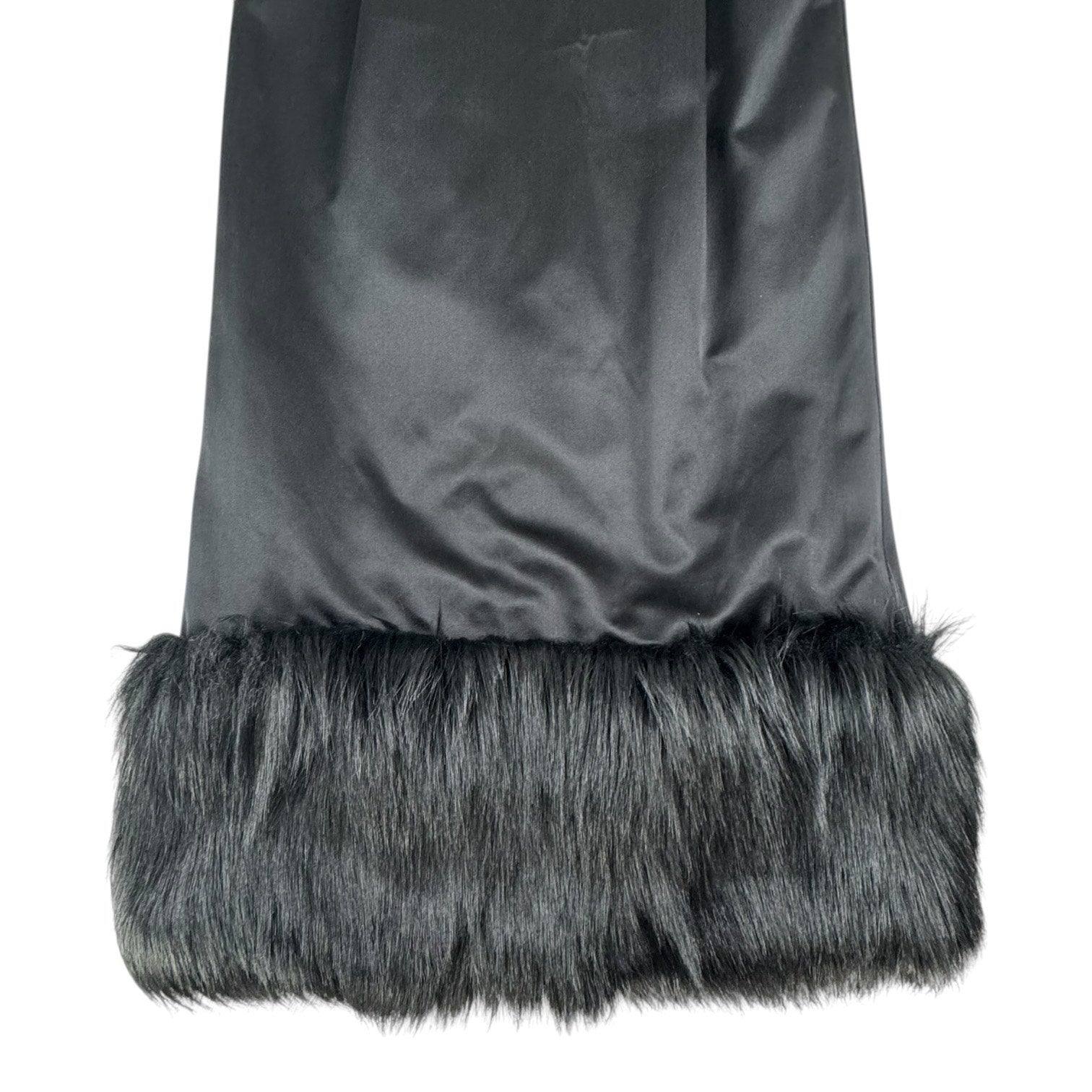 Gucci Silk Duchesse Faux Fur Trim Dress