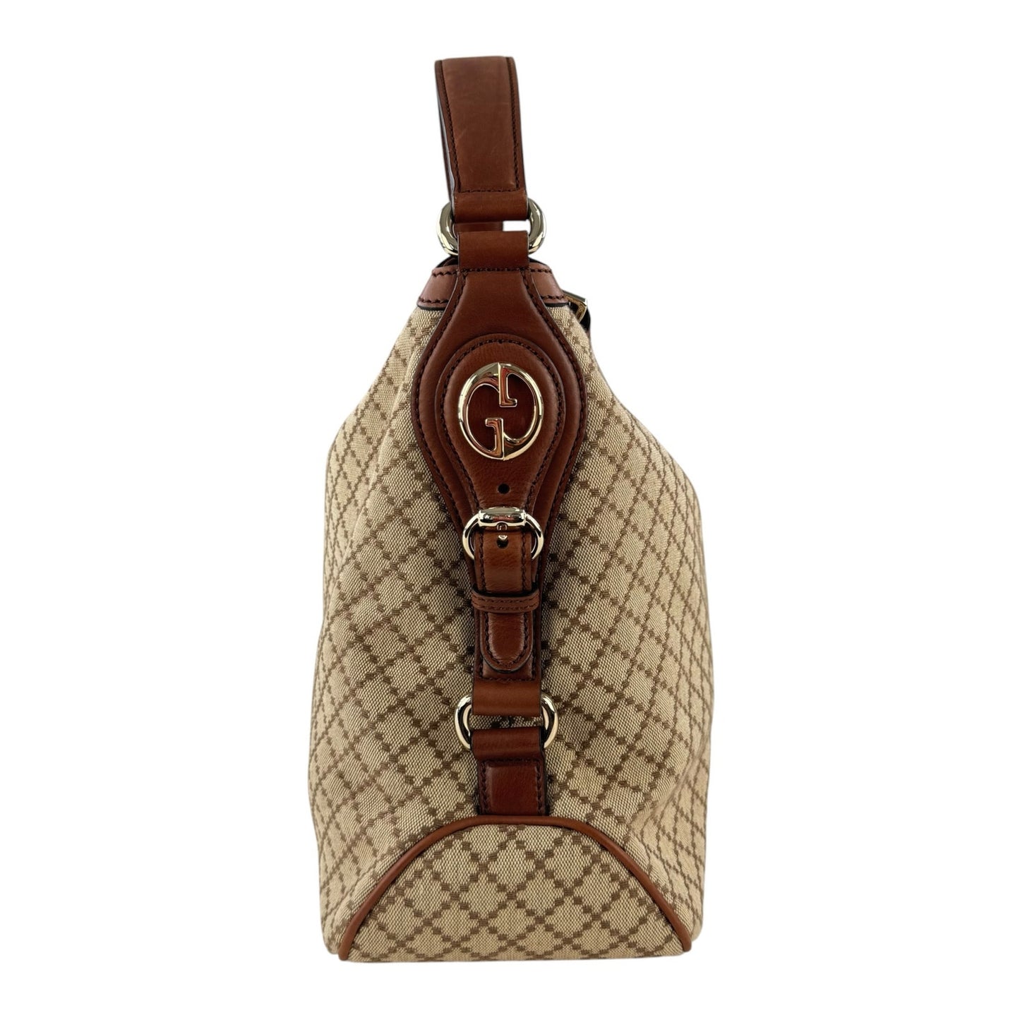 Gucci Diamante Leather Village Double G Hobo Bag
