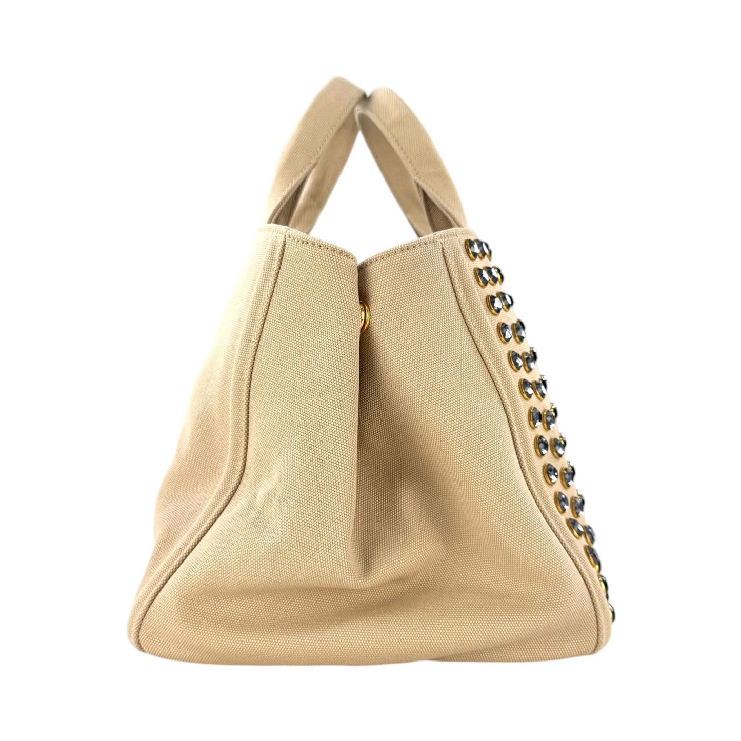 Prada Rhinestone Canapa Tote Bag