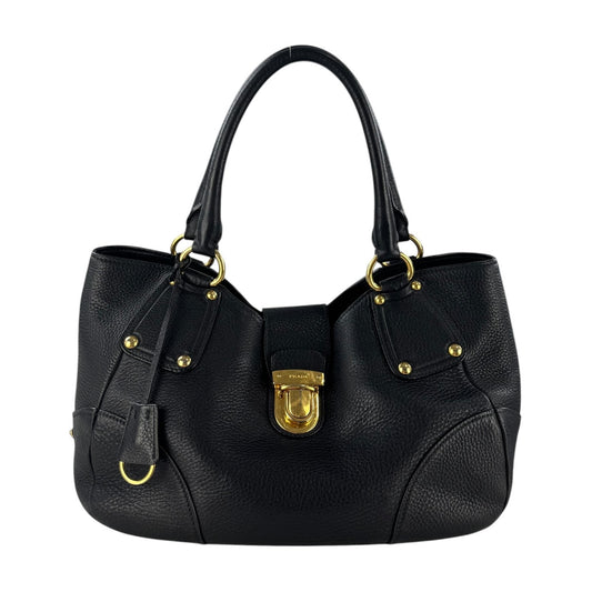 Prada Vitello Daino Pushlock Shoulder Bag