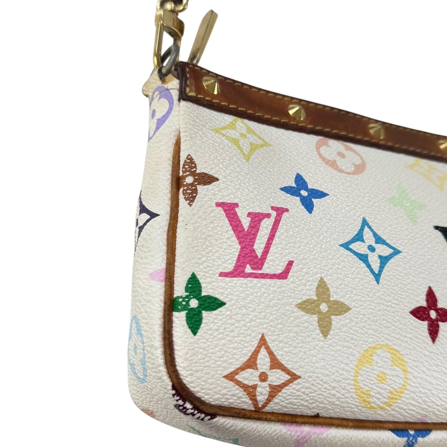 Louis Vuitton Vintage Murakami Multicolor Studded Pochette Bag