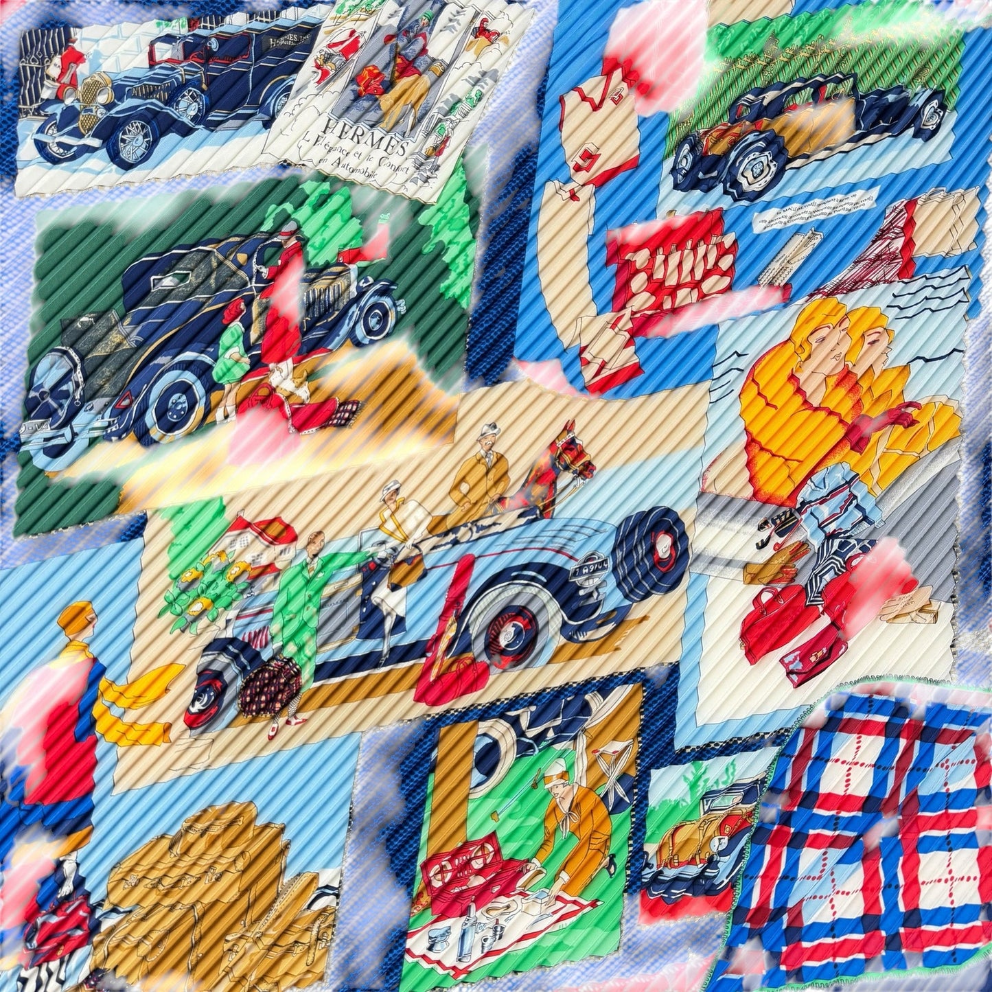Hermès Vintage Le Carré Plissé Silk Scarf