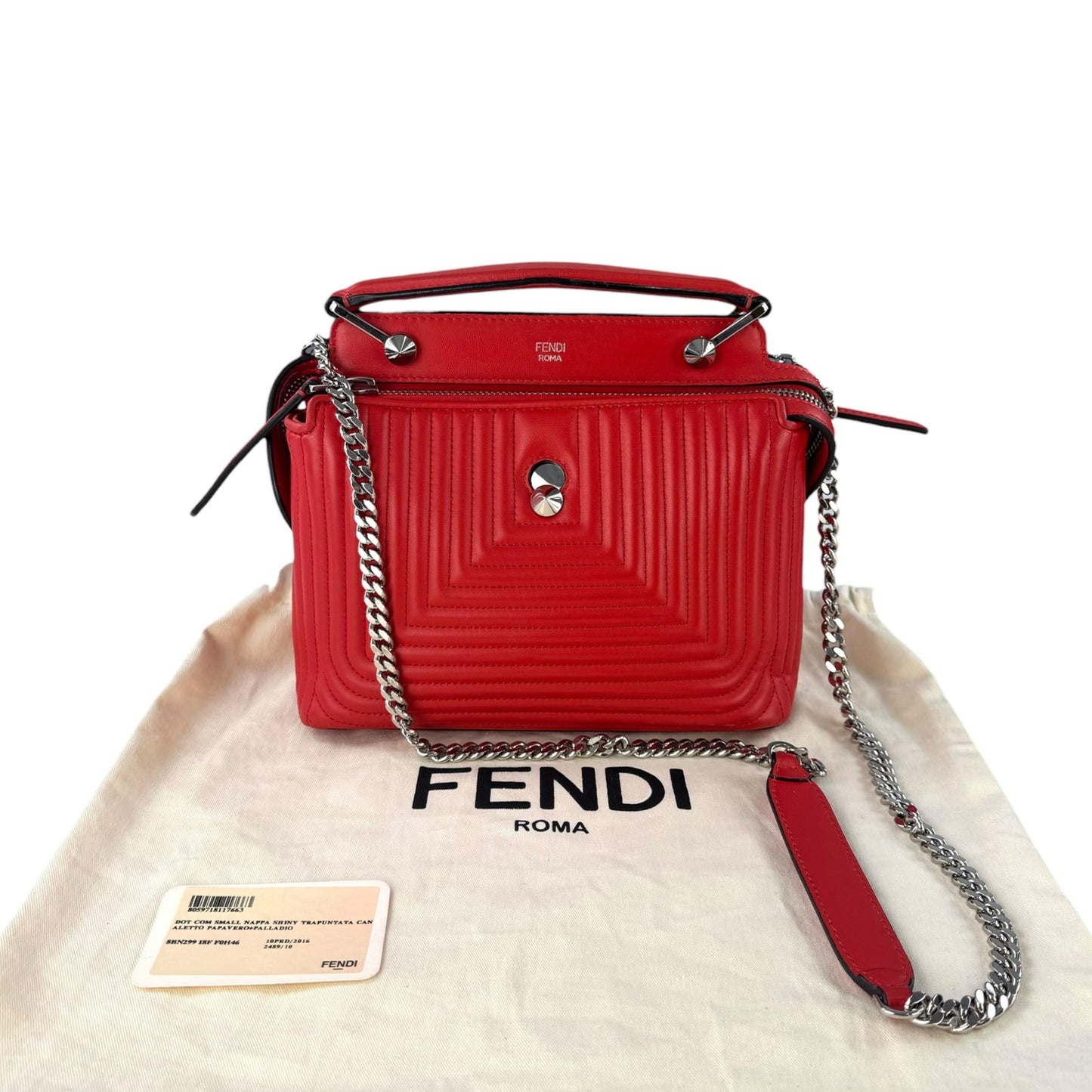 Fendi Dotcom Click Quilted Leather Shoulder Bag