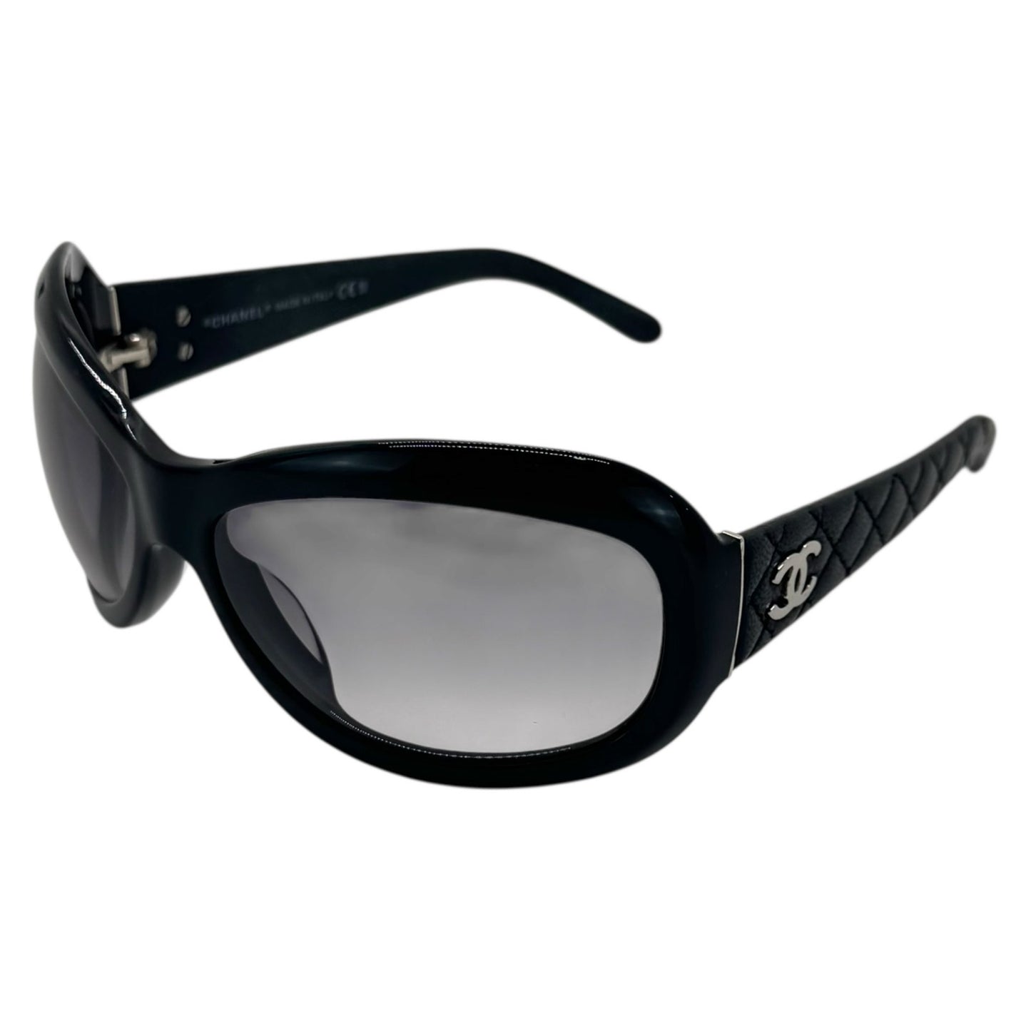 Chanel CC Leather Matelassé Sunglasses