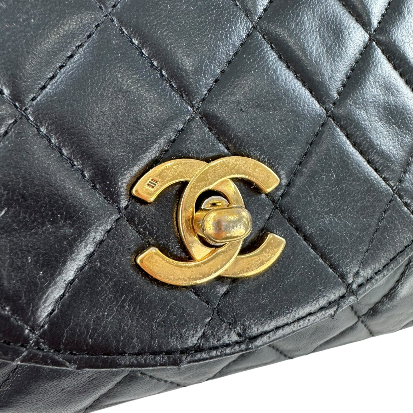 Chanel Vintage Round Flap Matelasse Shoulder Bag