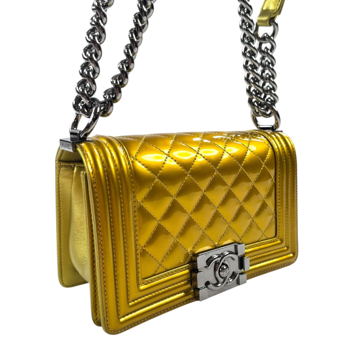 Chanel Small Patent Leather Boy Bag