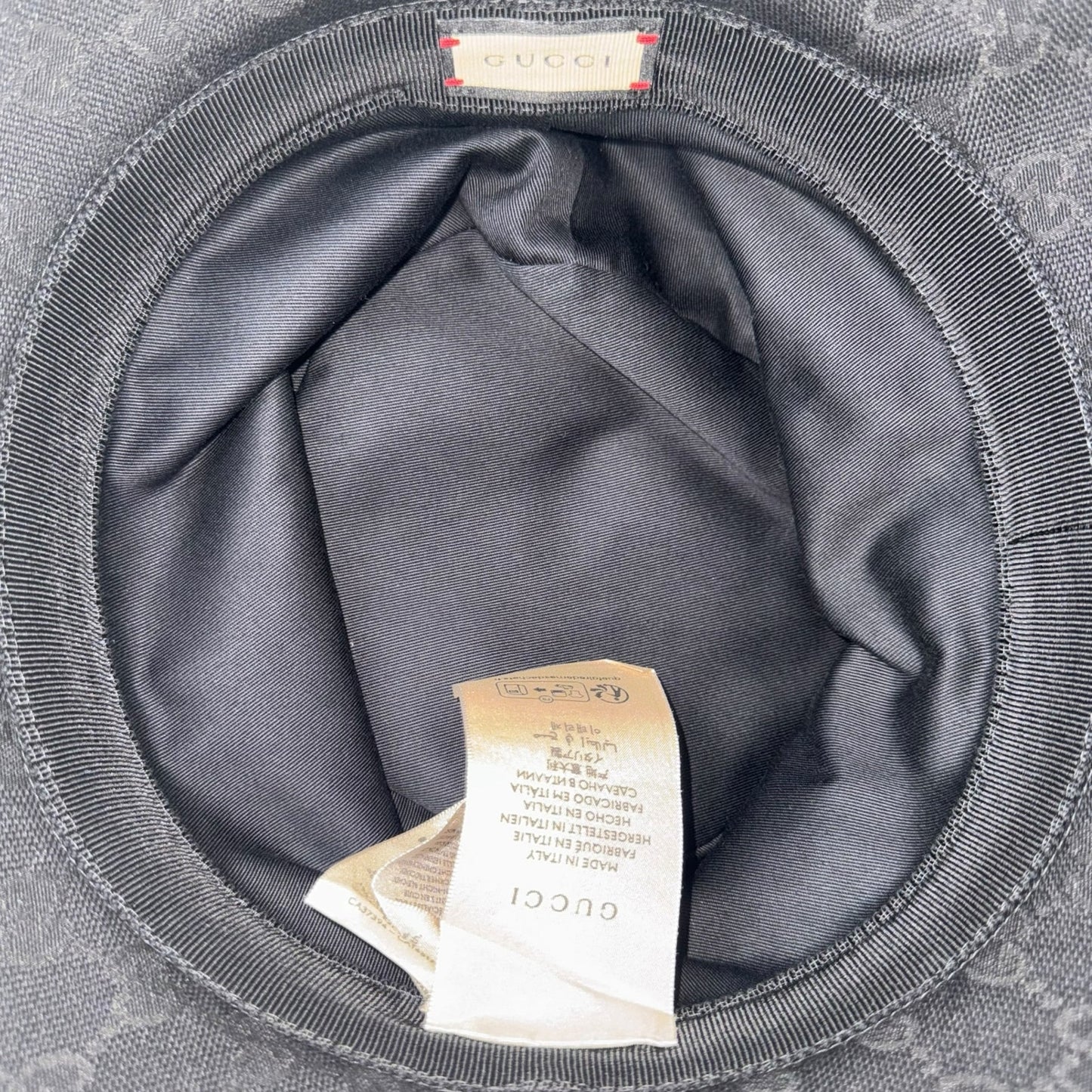 Gucci Monogram Black Bucket Hat