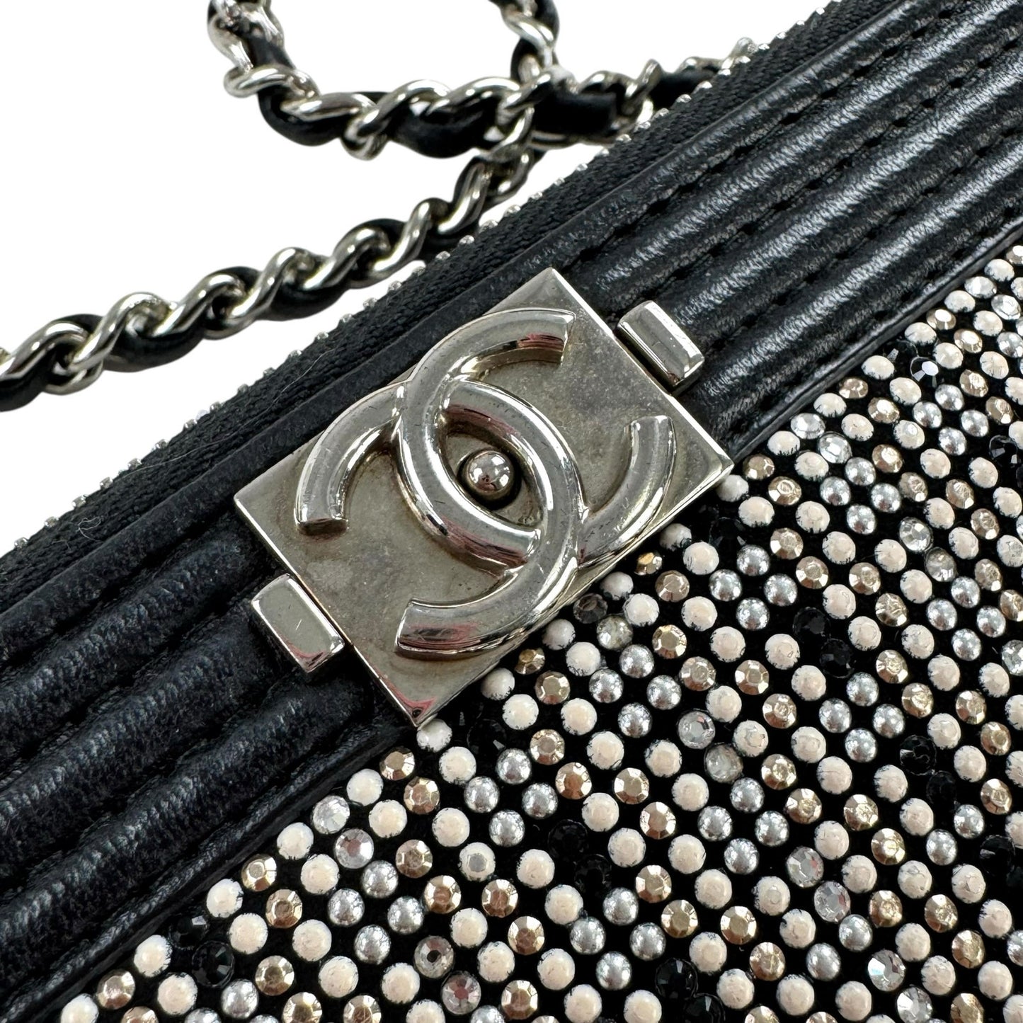 Chanel CC Rhinestone Boy Wallet-On-Chain