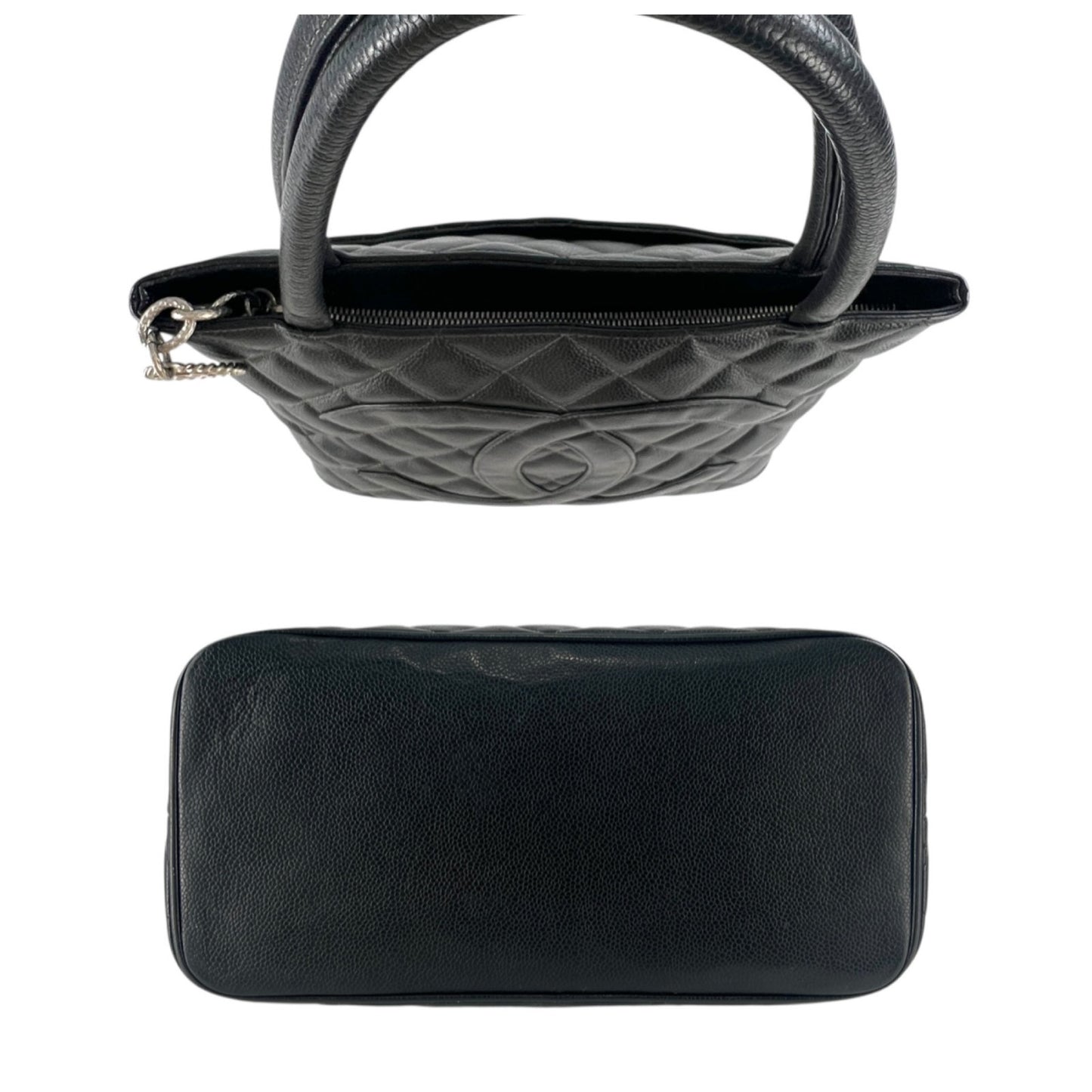 Chanel CC Caviar Leather Medallion Shoulder Bag