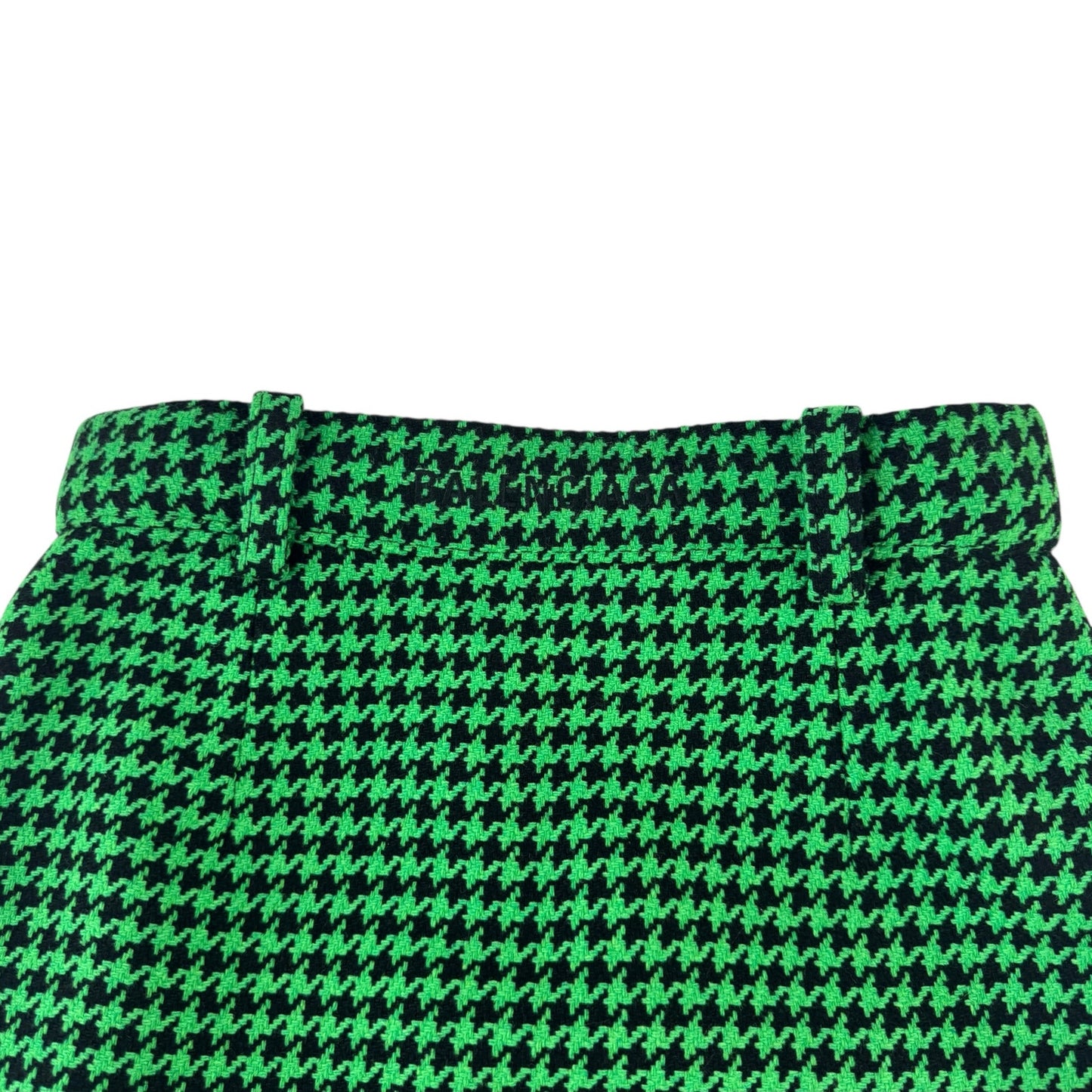 Balenciaga Houndstooth Wool Skirt