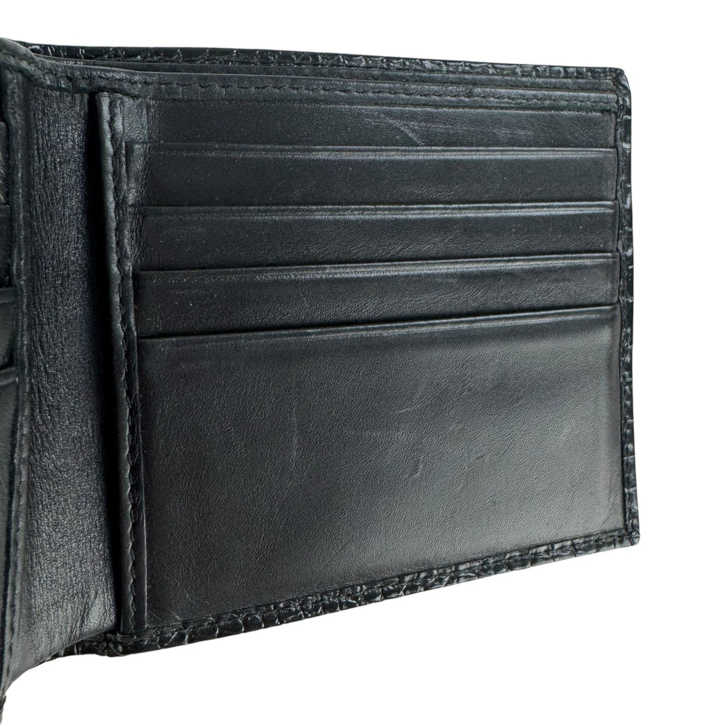 Prada Croc-Embossed Bifold Wallet
