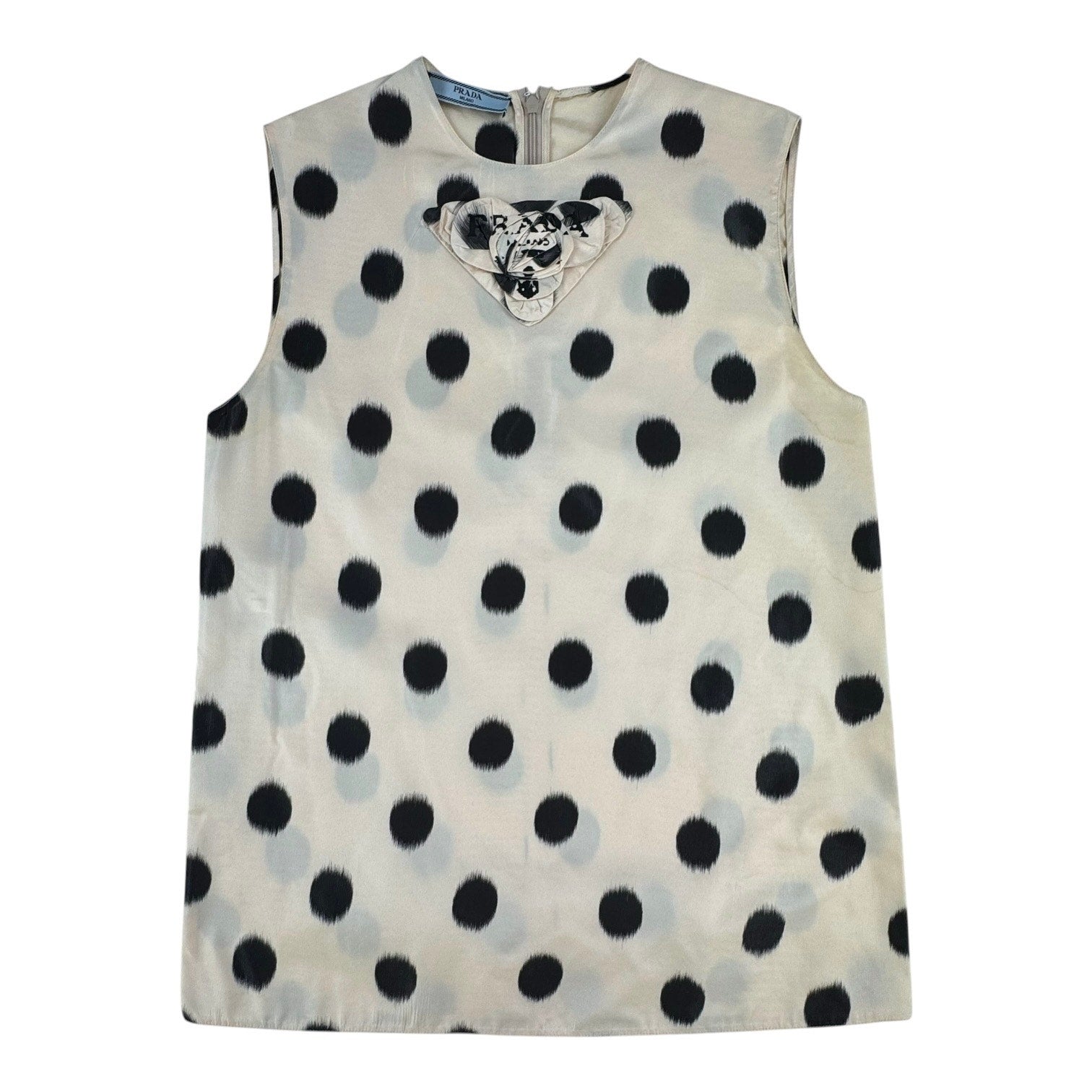 Prada Polka Dot Silk Tank Top