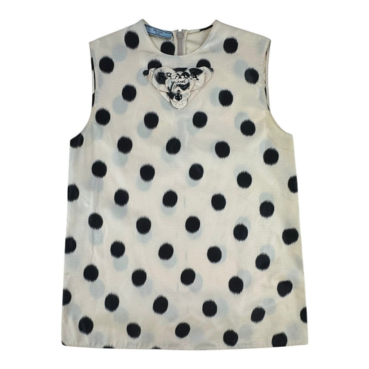 Prada Polka Dot Silk Tank Top